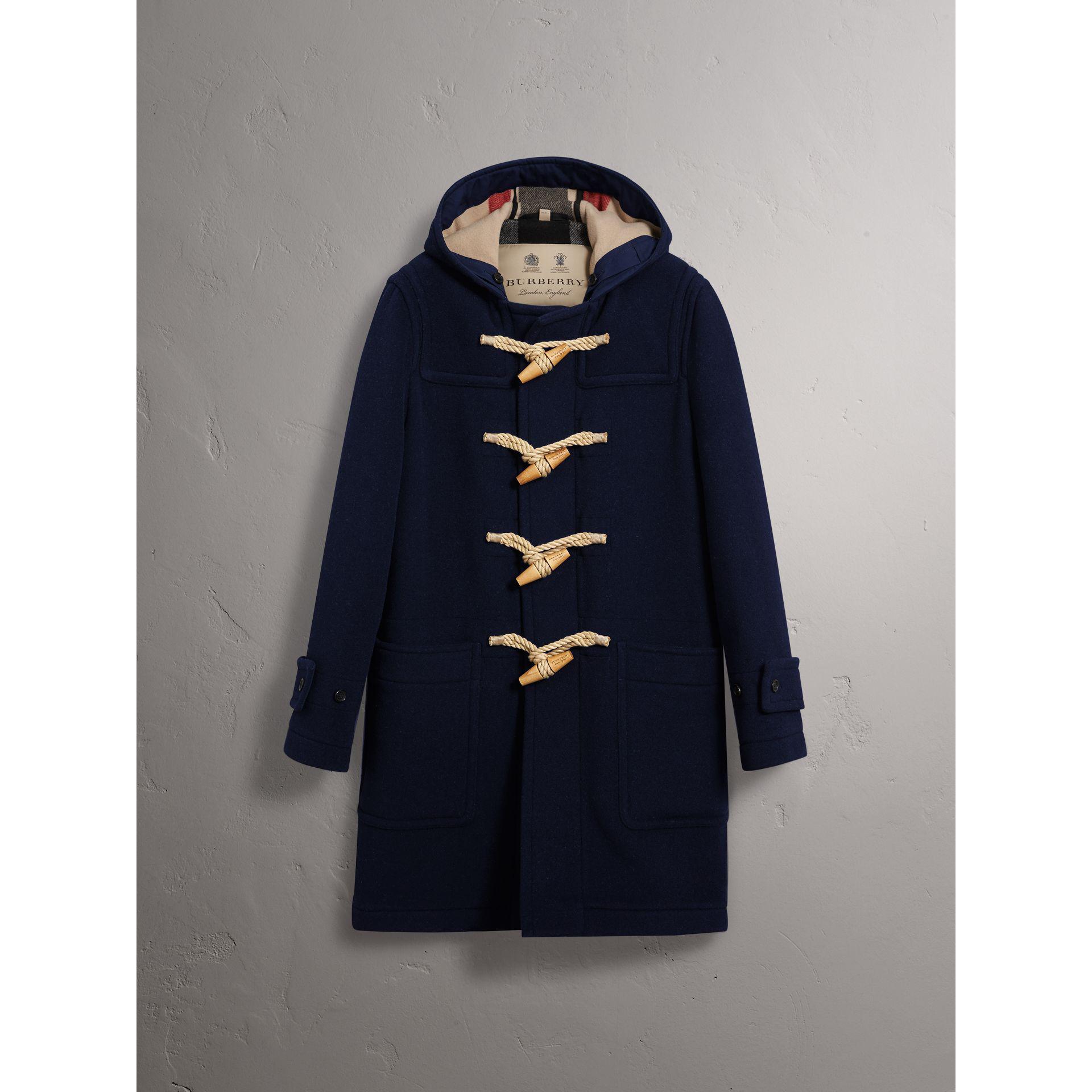 Lyst Burberry The Greenwich Duffle Coat In Blue For Men