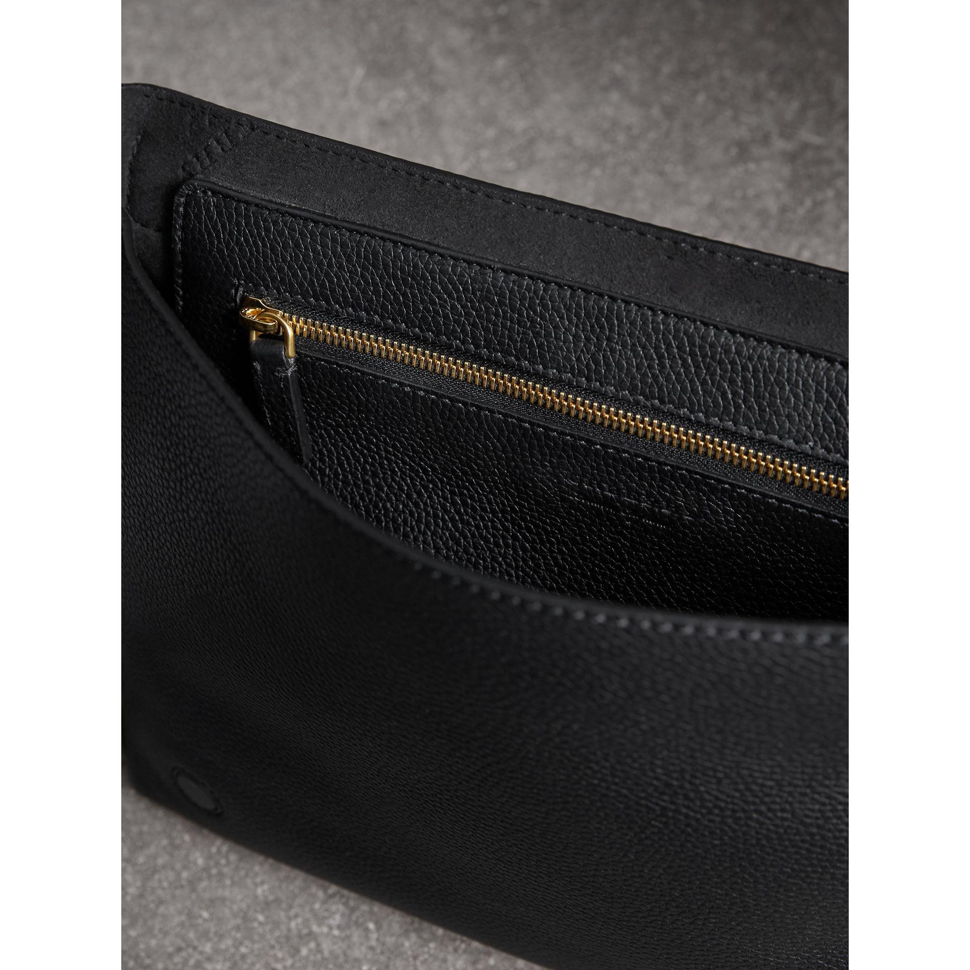 Burberry Medium Embossed Leather Messenger Bag in Black for Men Lyst