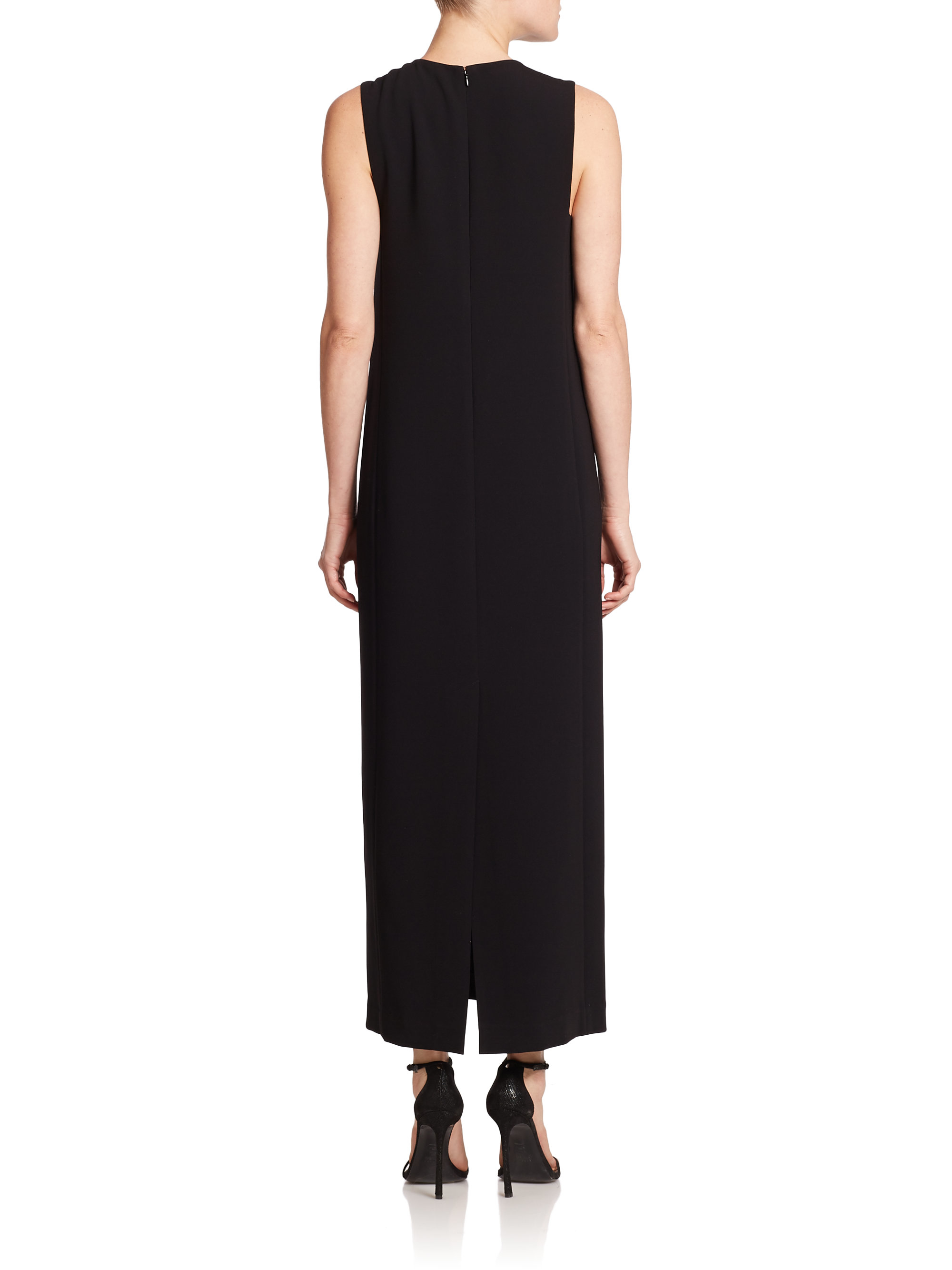 Lyst - Theory Frashil Column Dress in Black