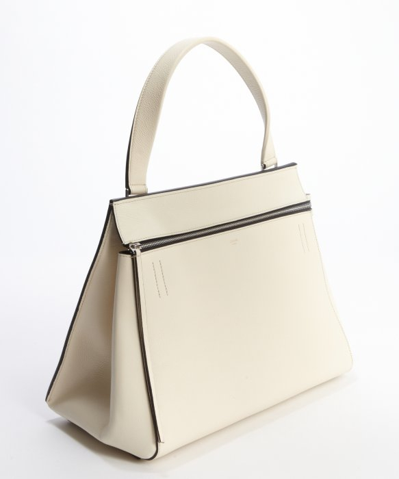Cline White Calfskin Edge Top Handle Bag in White | Lyst