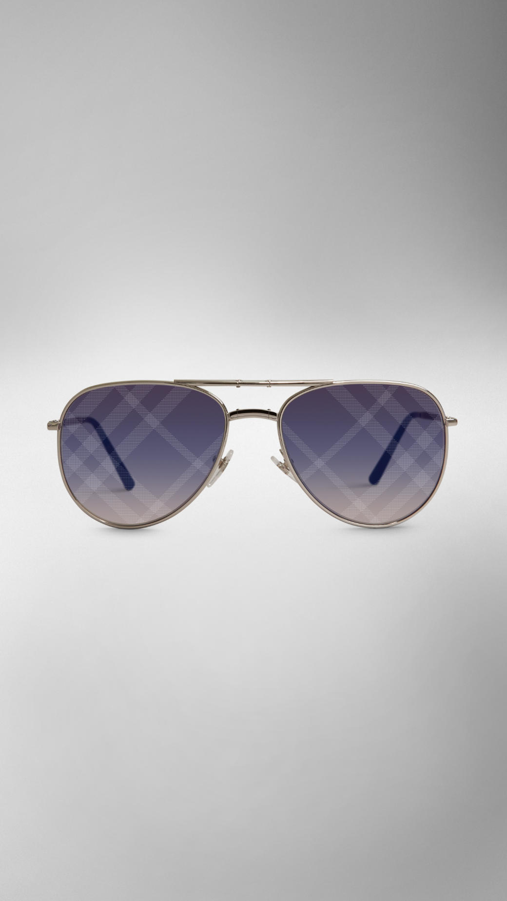 Burberry Foldable Aviator Sunglasses With Check Lenses In Black For Men Lyst 