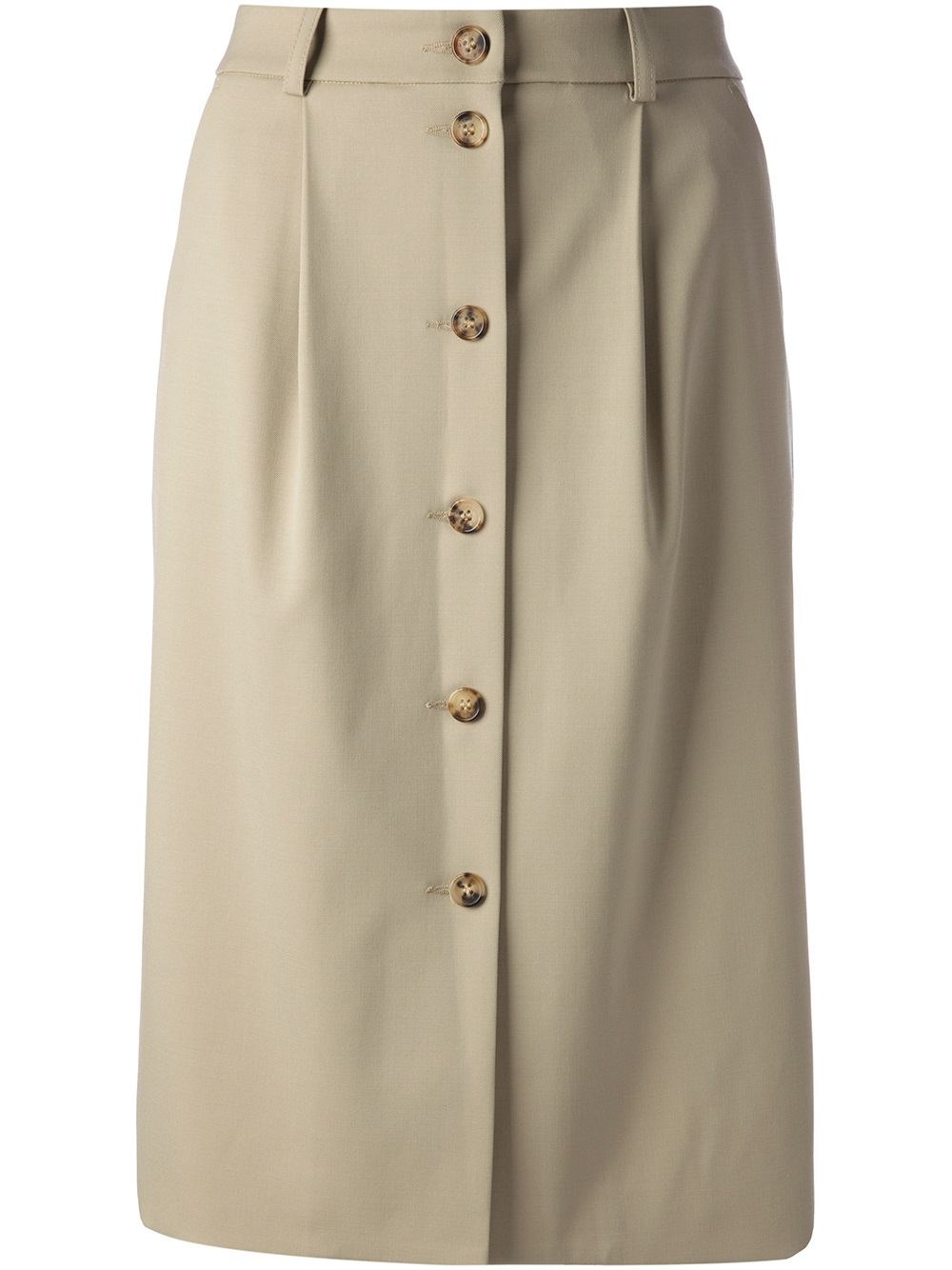Lyst - Michael Kors Button Fastening Skirt in Natural