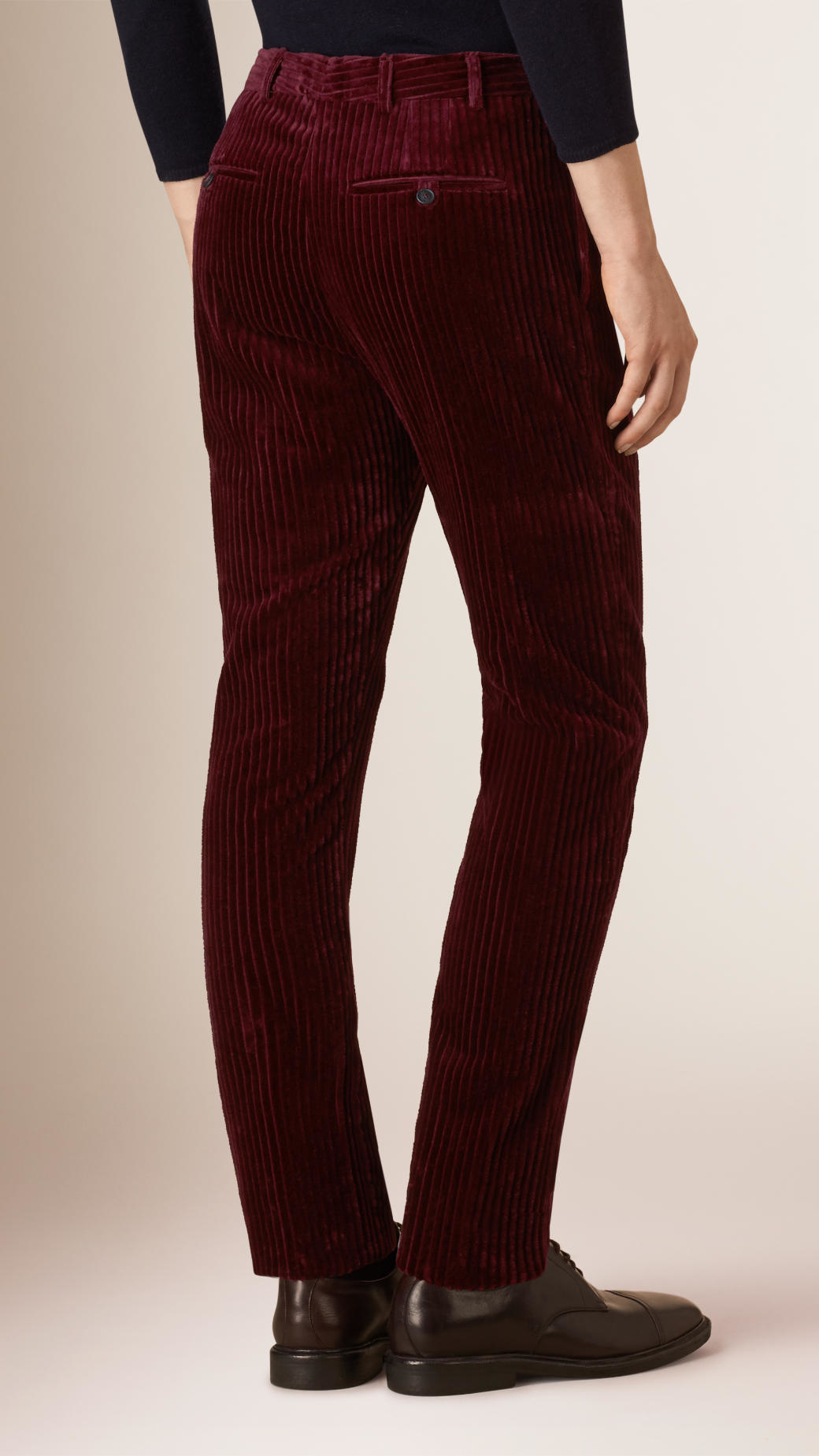 purple corduroy trousers mens