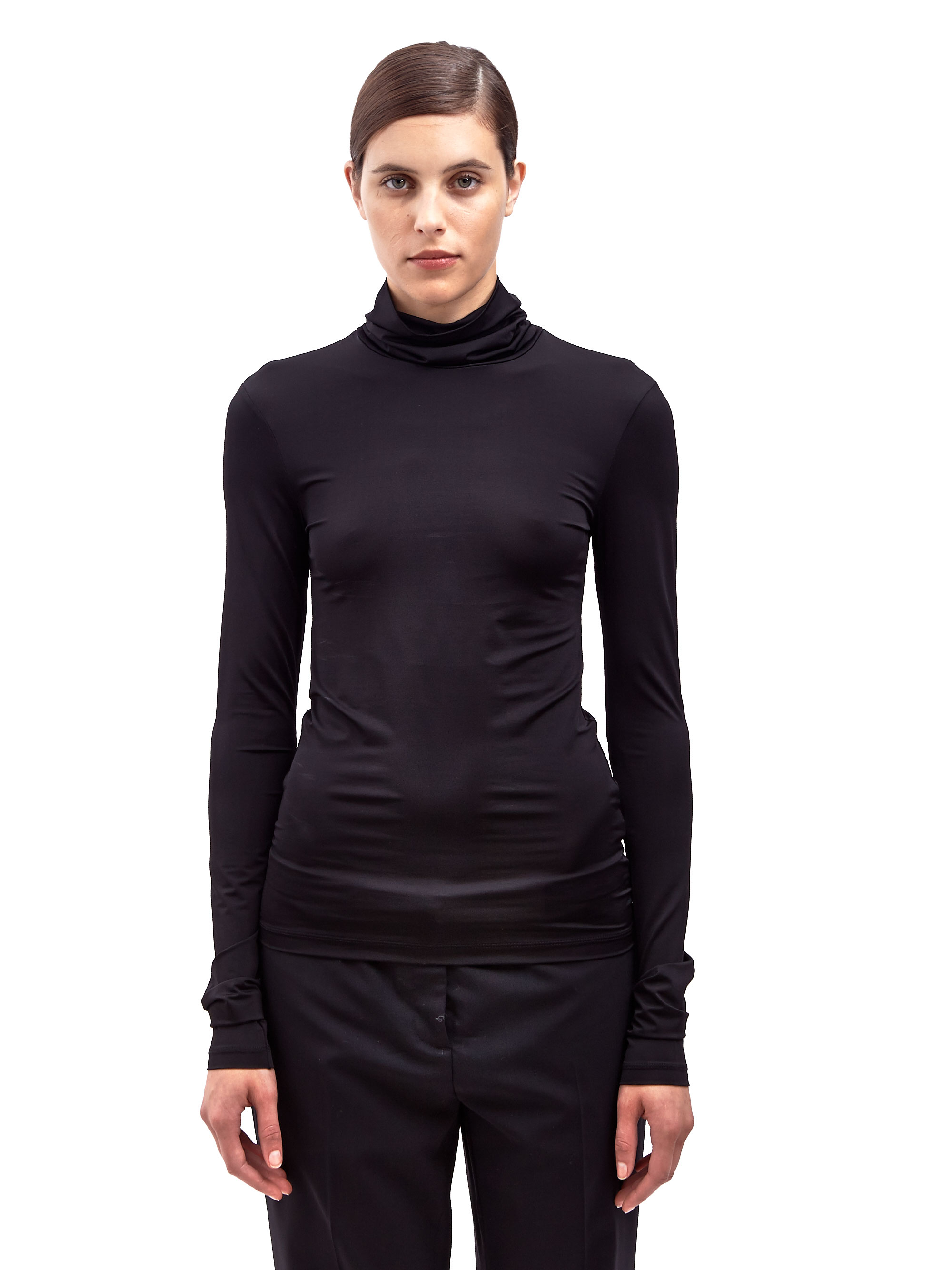 Lyst - Acne Studios Womens Valeria Shiny Long Sleeved High Neck Top in ...