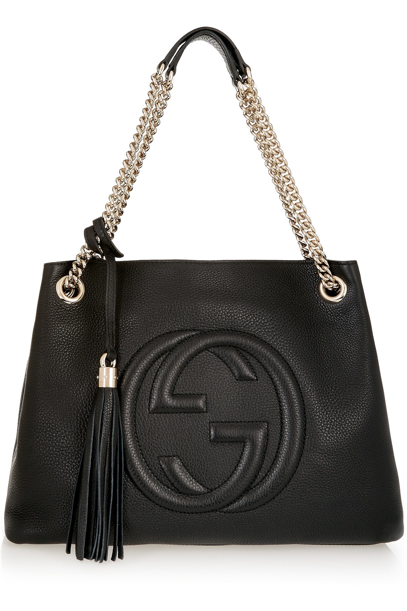 Gucci Soho Medium Textured-leather Shoulder Bag in Black | Lyst