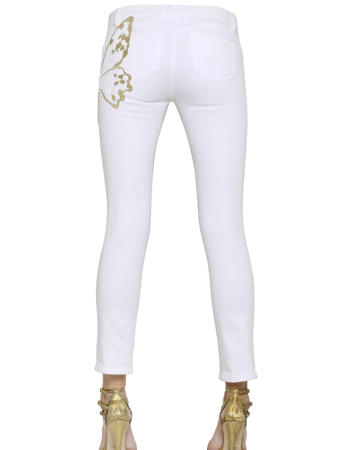 white butterfly pants