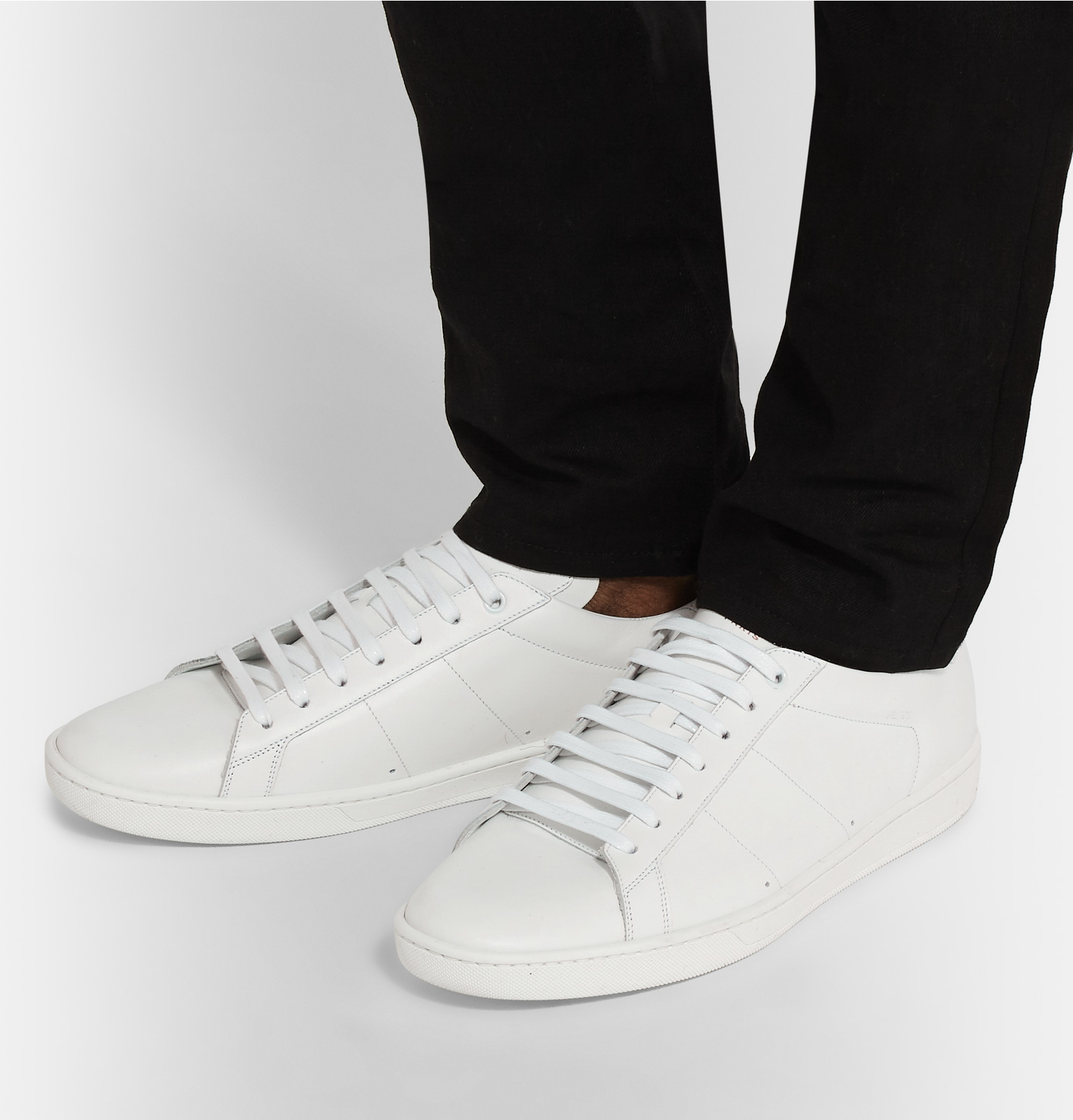 Lyst - Saint Laurent Sl01 Court Classic Leather Sneakers in White for Men