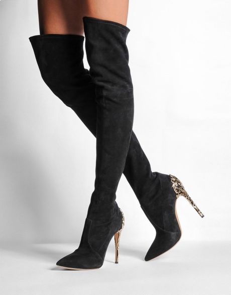 Casadei Over The Knee Boots in Black | Lyst