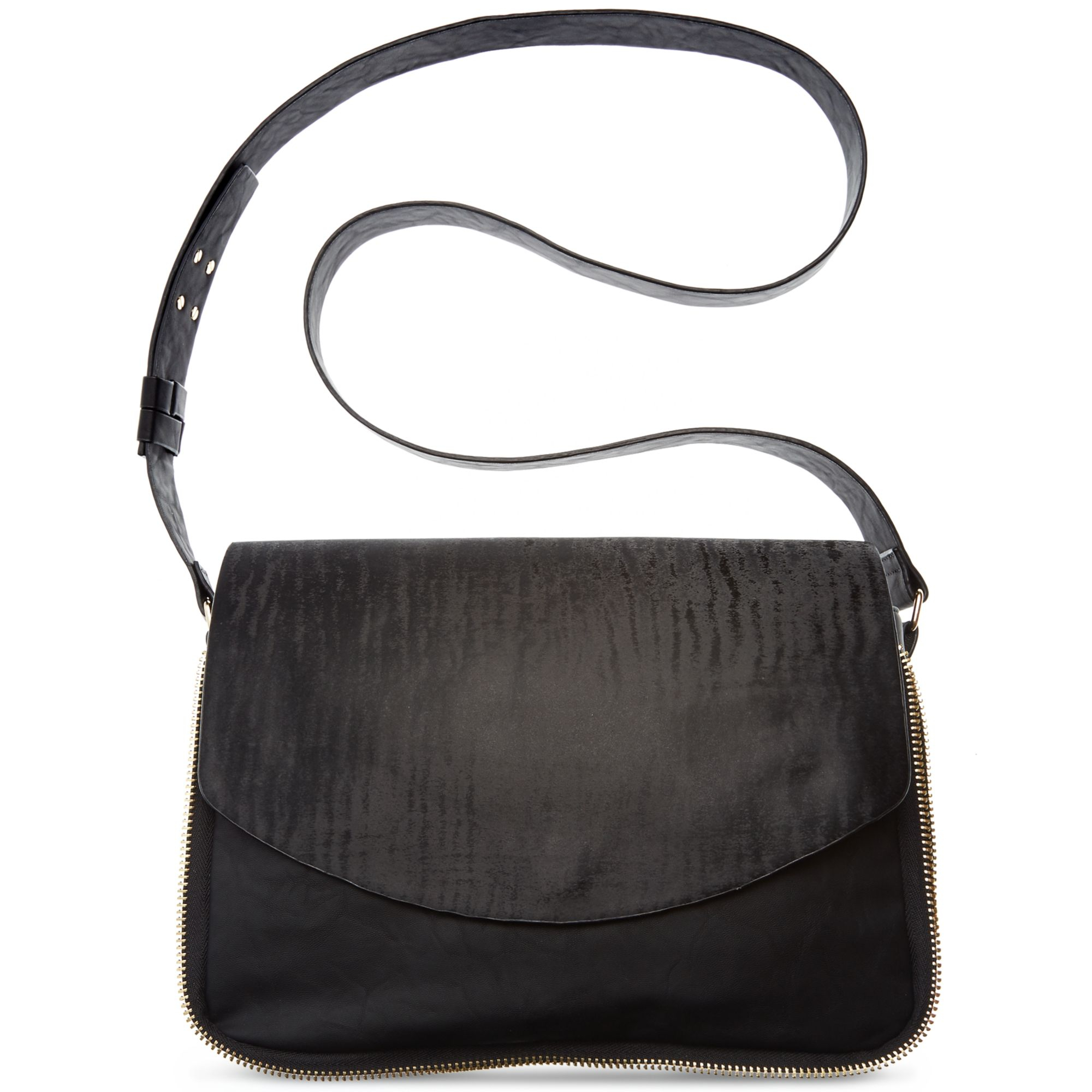 Lyst - French Connection Chelsea Saddle Bag in Black