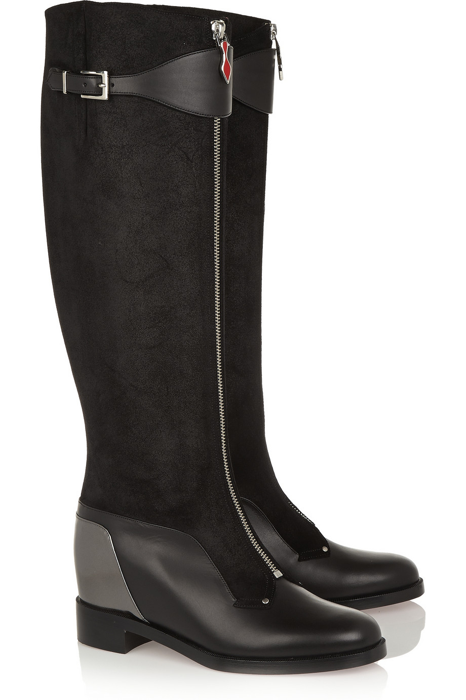 christian louboutin cate leather concealed wedge knee boots ...  