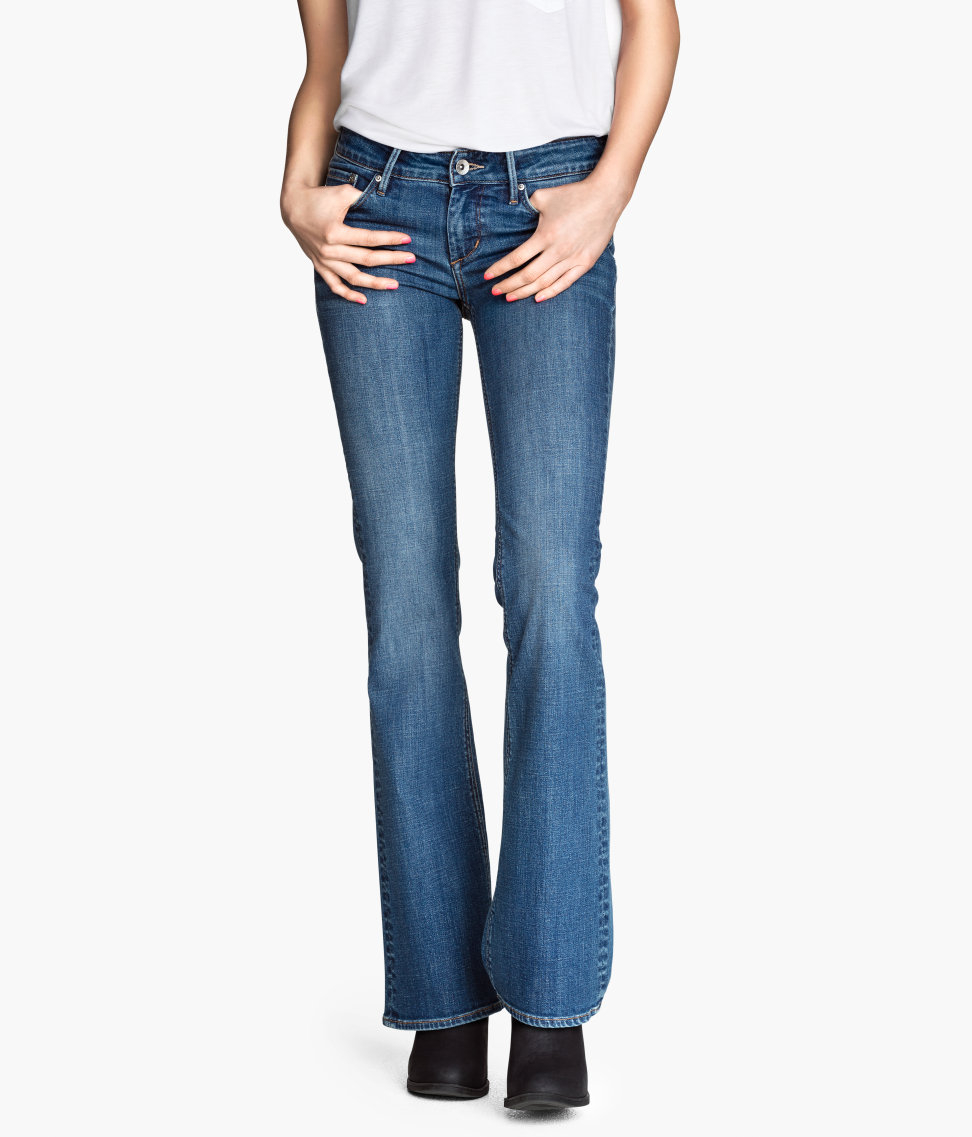 Lyst H&M Bootcut Low Jeans in Blue