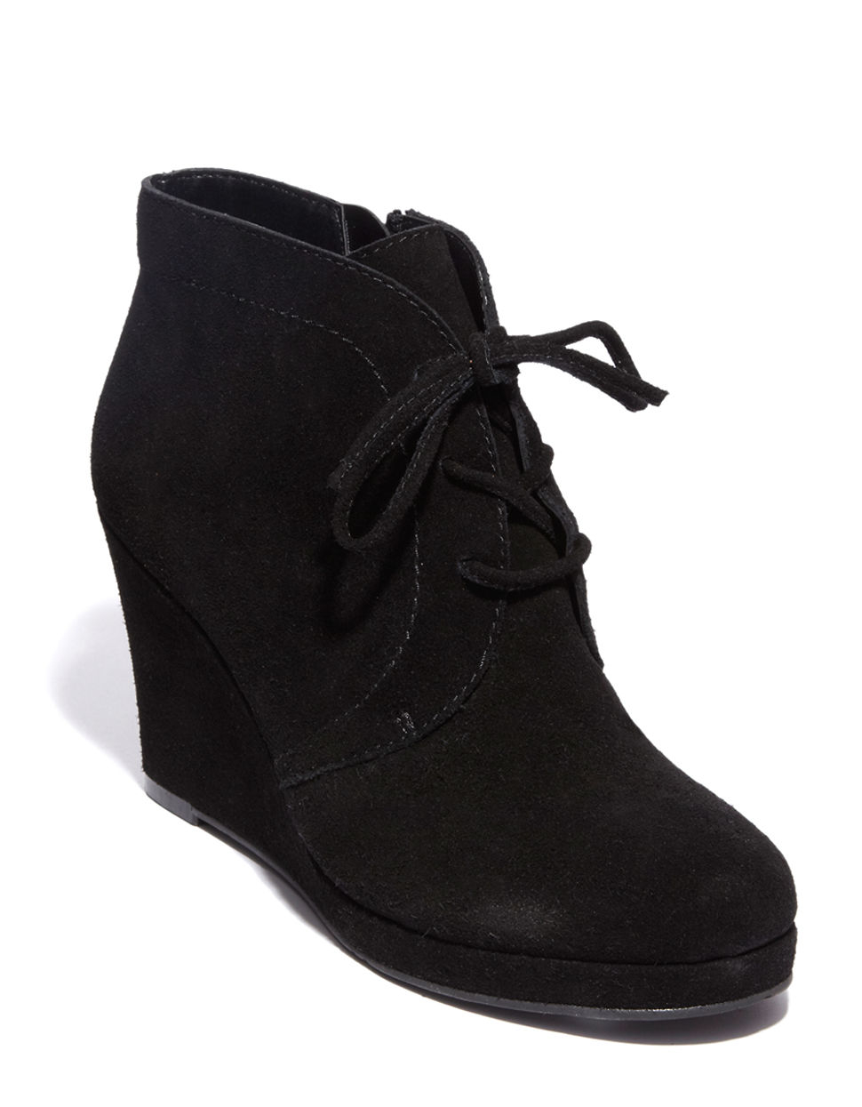Dv By Dolce Vita Pace Suede Wedge Booties in Black | Lyst