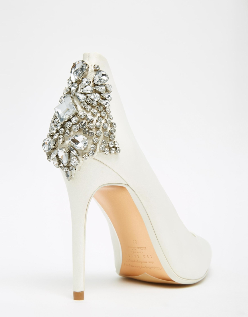 Lyst - Ted Baker Mieon Tie The Knot Bridal Embellished Heel Leather ...