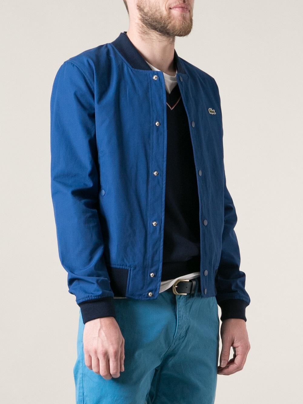 Lyst Lacoste L!Ive Classic Bomber Jacket in Blue for Men