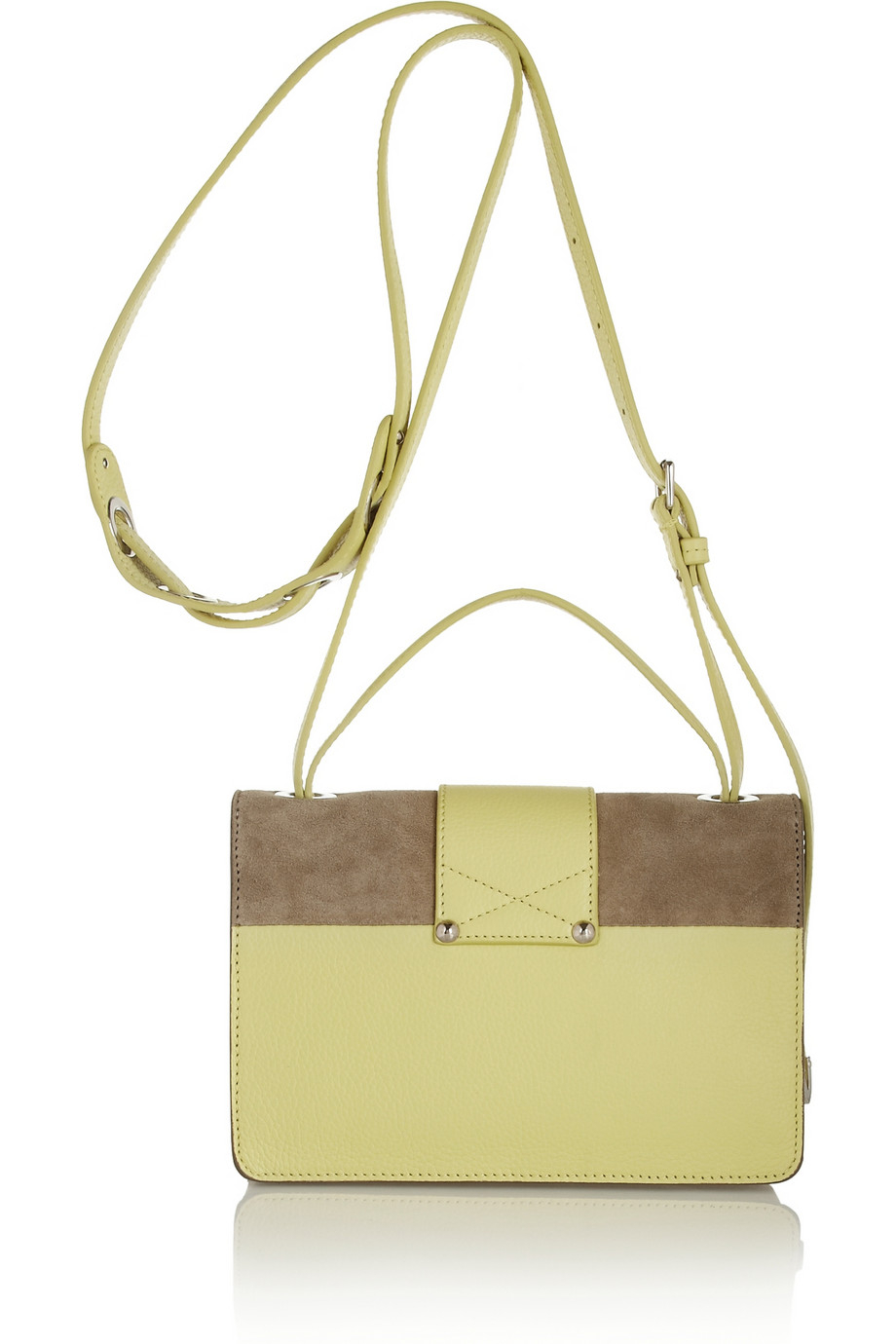 Lyst Jimmy Choo Rebel Texturedleather and Suede Shoulder Bag in Yellow