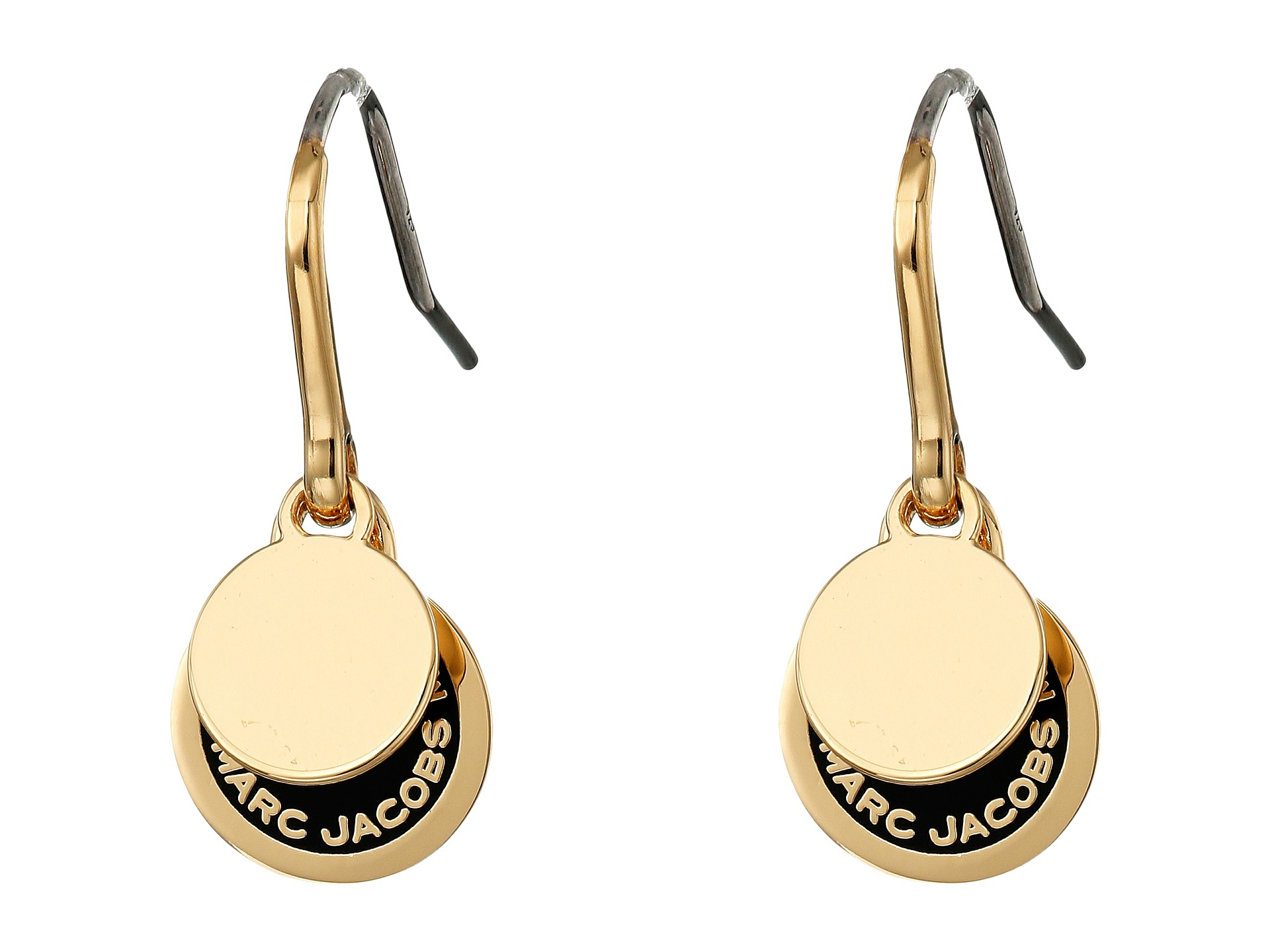 Lyst Marc Jacobs Logo Disc Enamel Earrings In Metallic Gallery