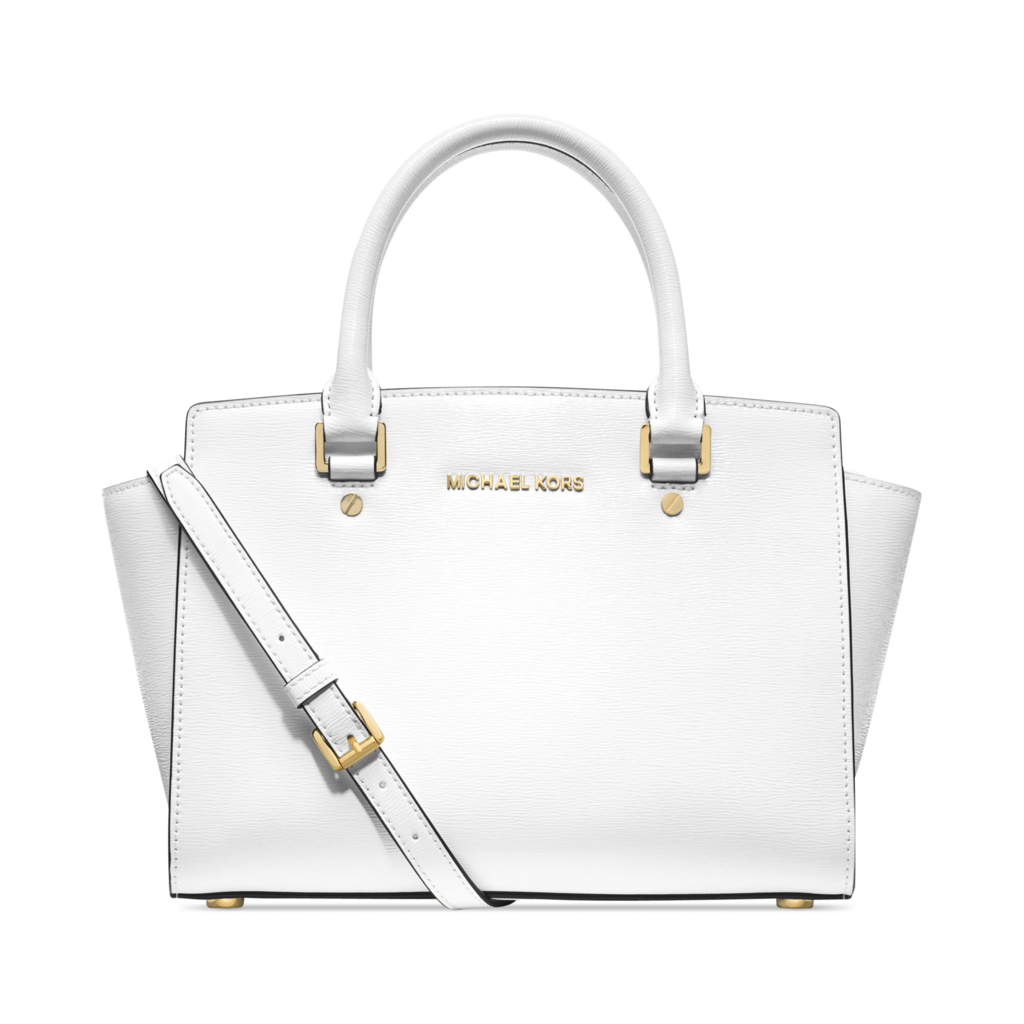 Lyst Michael Kors Selma Medium Satchel In White Gallery