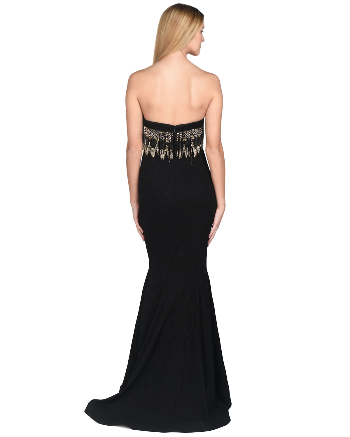 fringe evening gown