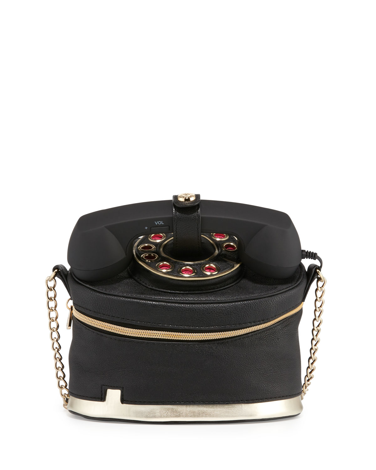 Lyst Betsey Johnson Telephone Faux Leather Crossbody Bag In Black Gallery