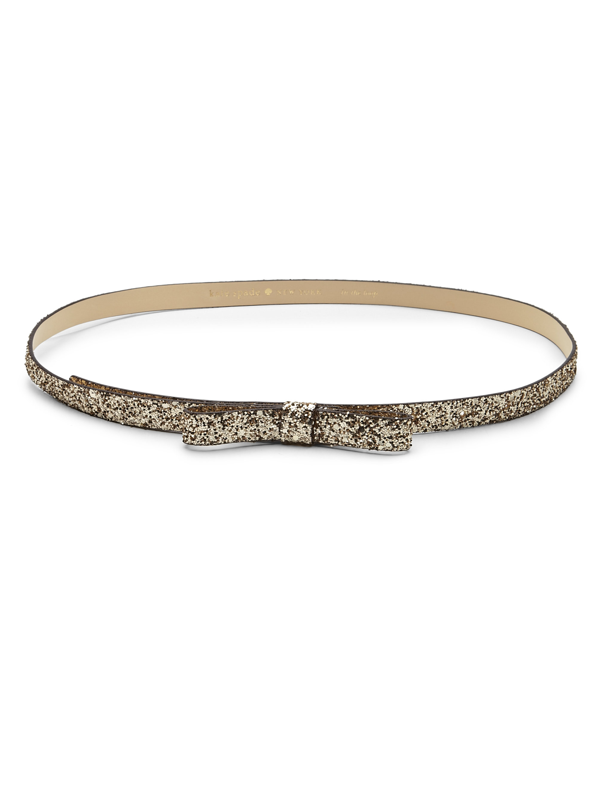 Kate Spade Glitter Bow Belt in Gold Lyst