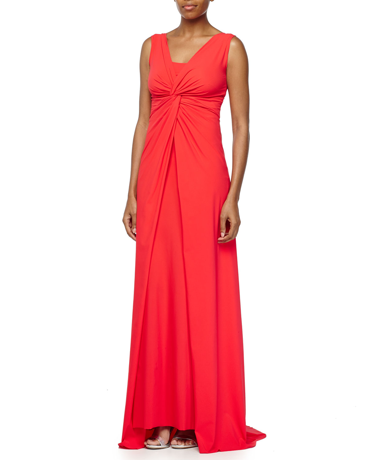 La petite robe di chiara boni Opera V-neck Knotted Gown in Pink | Lyst