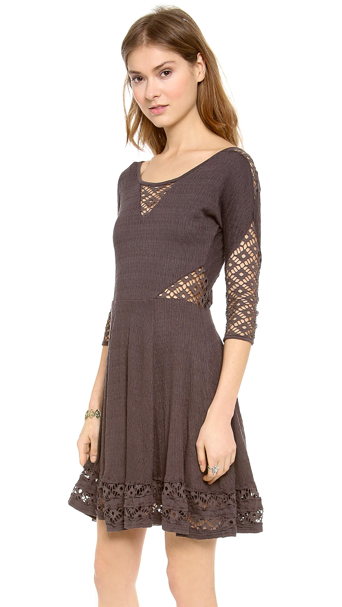 Lyst - Free people To The Point Mini Dress in Gray