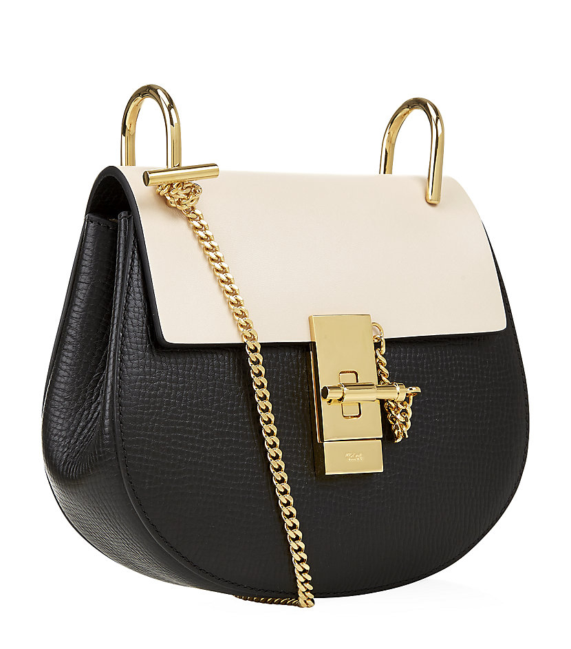 Chlo Mini Drew Bicolour Shoulder Bag in Black | Lyst