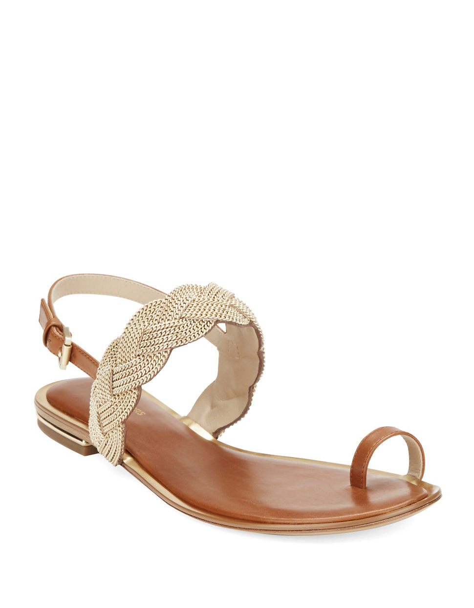 Michael Kors Hanalee Chain Toe Ring Slingback Sandal in Brown - Lyst