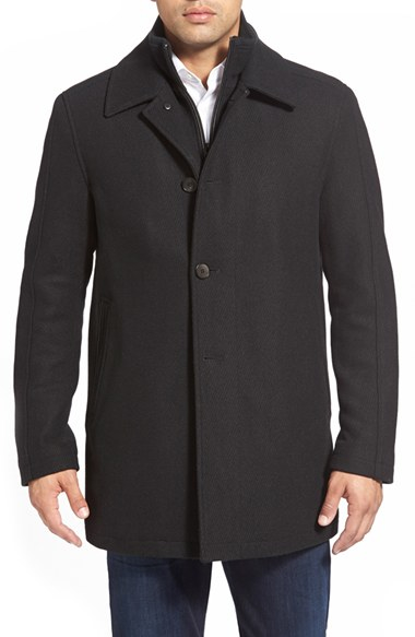 Lyst - Andrew Marc Car Coat With Removable Bib in Black for Men
