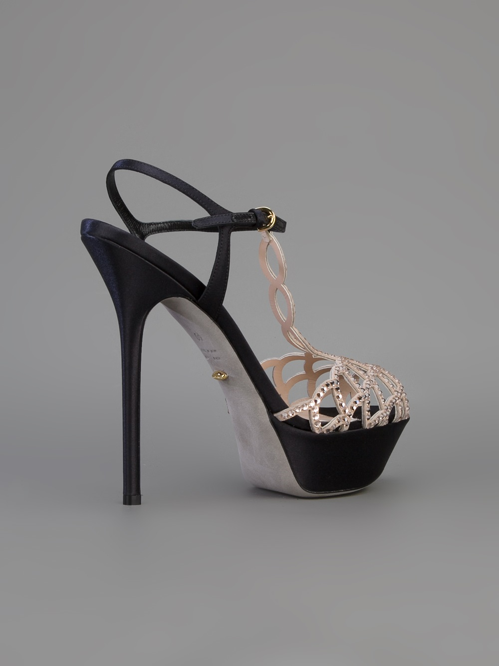 Sergio rossi Diamantã Studded Stiletto Sandal in Metallic | Lyst