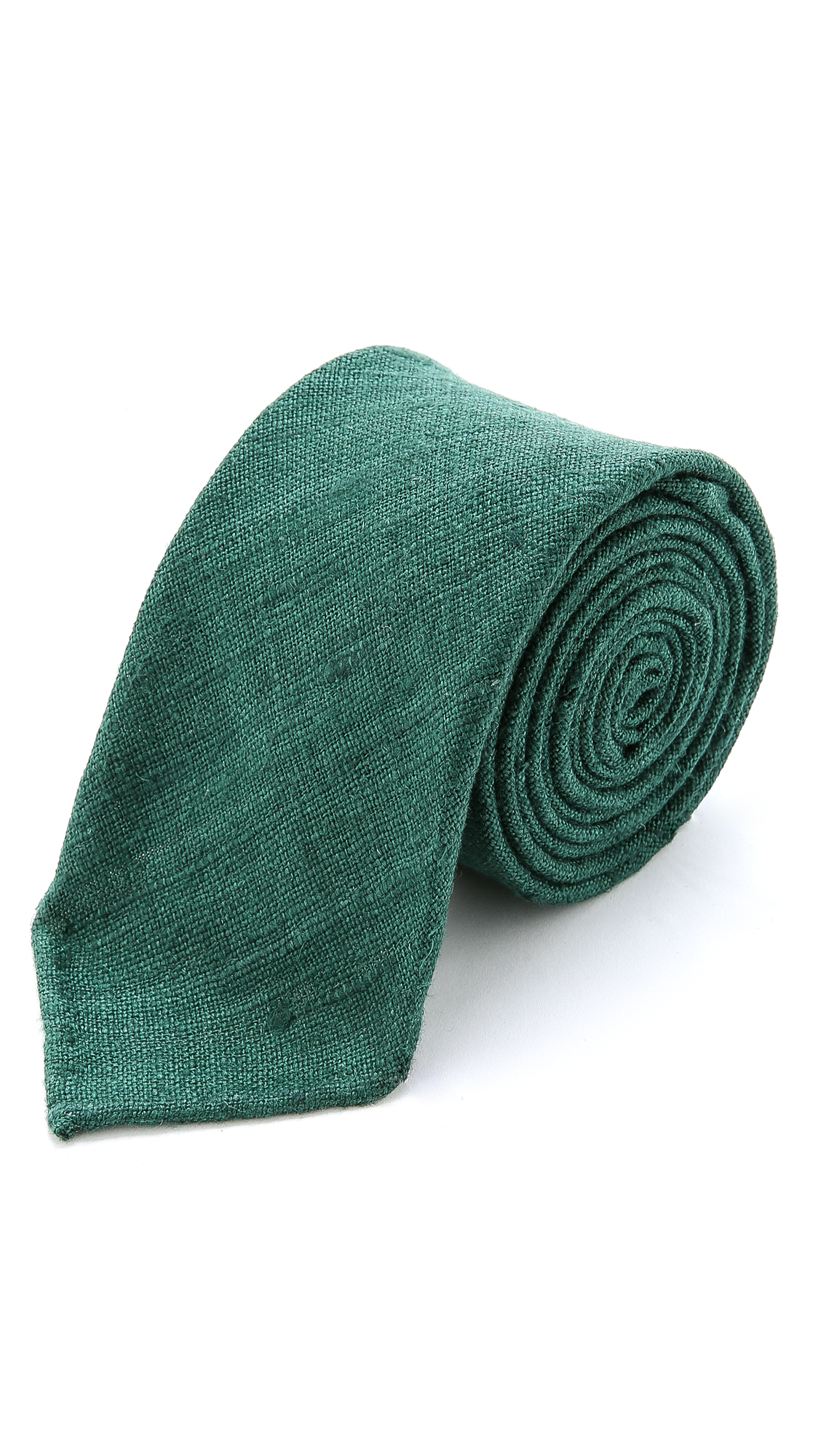 Drake's Solid Silk Tie in Green for Men (Dark Green) | Lyst
