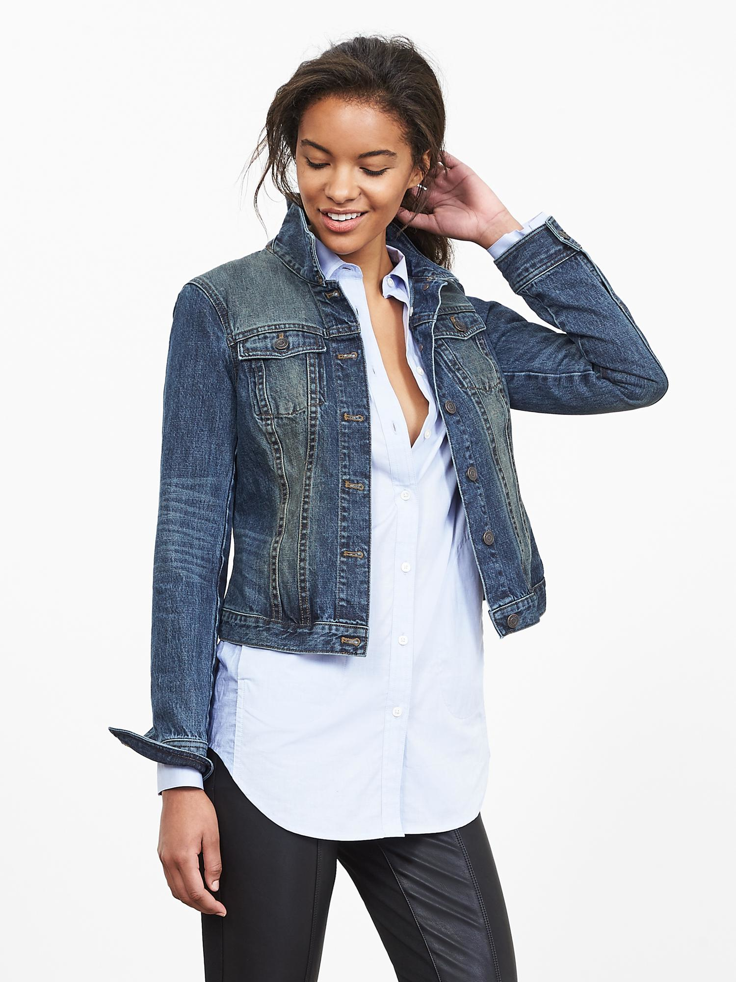 Banana Republic Indigo Denim Jacket in Blue (Medium wash) | Lyst