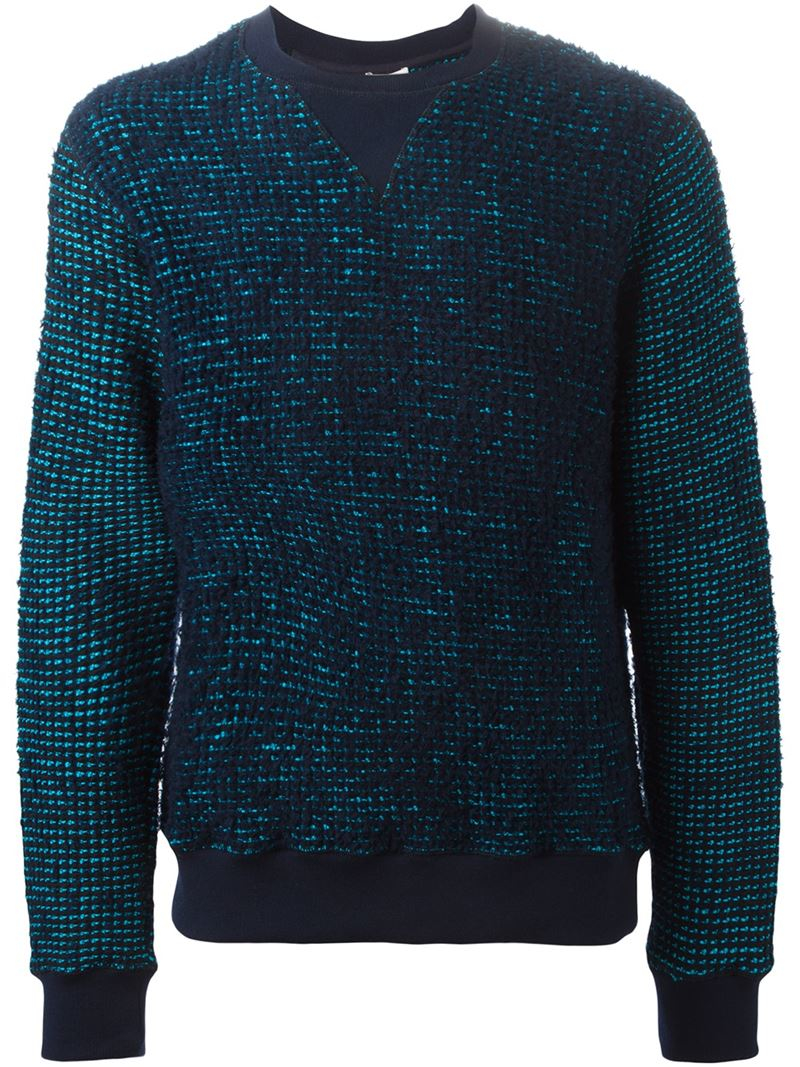 Kenzo Marled Knit Sweater in Blue for Men | Lyst