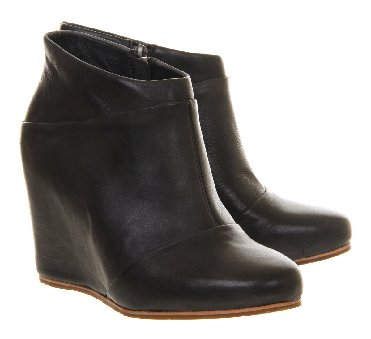Ugg Carmine Leather Wedge Ankle Boots in Black | Lyst