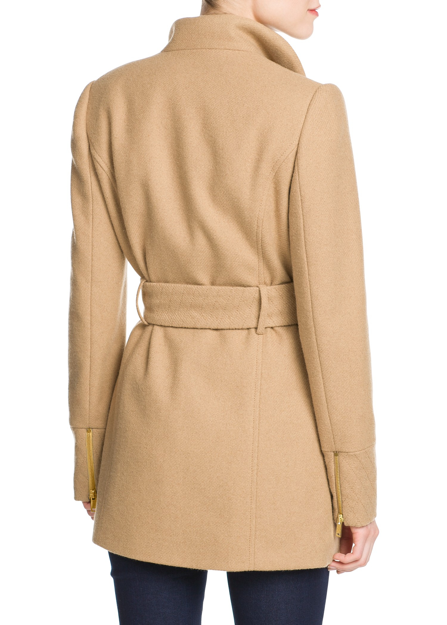 Mango Straight Cut Coat in Brown Lyst