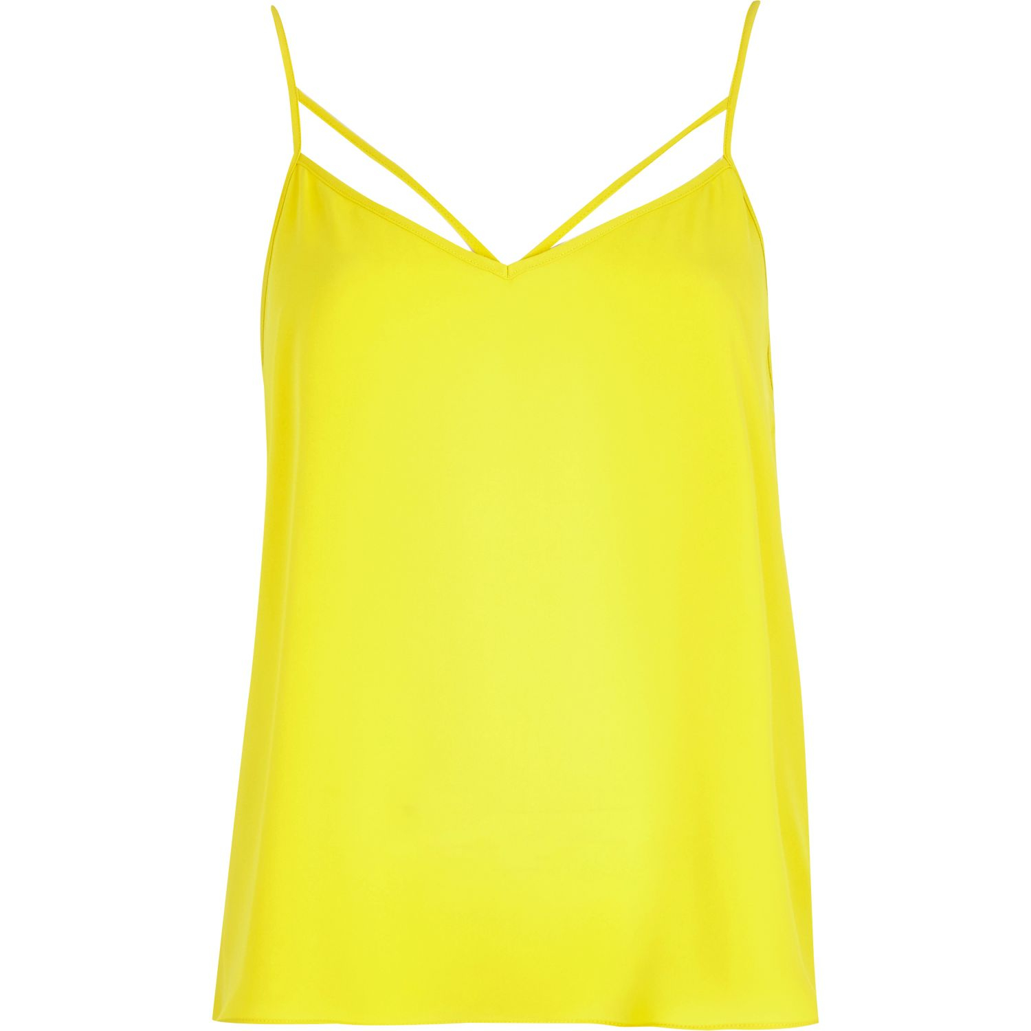 River Island Yellow Strappy Cami Top in Yellow | Lyst