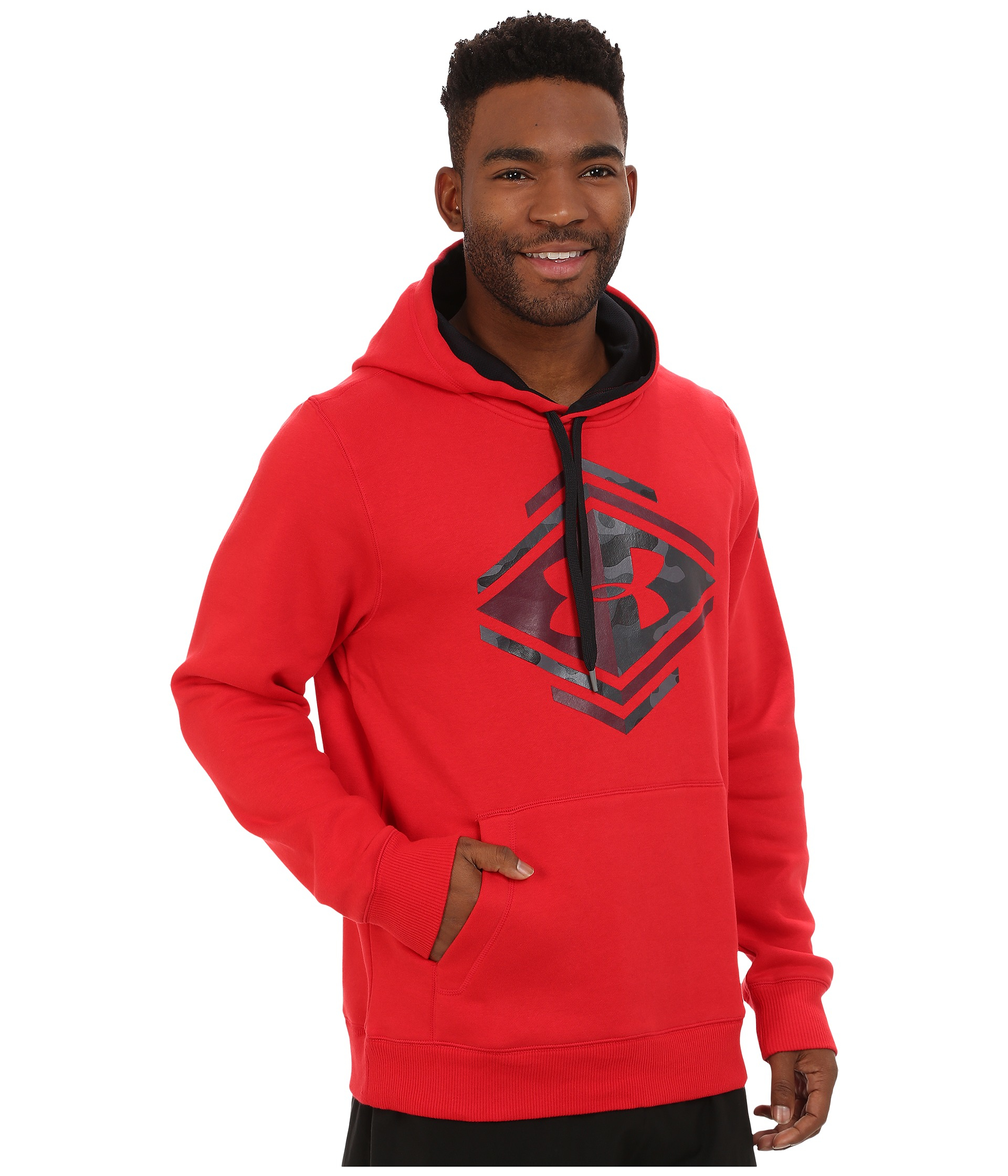 Lyst - Under Armour Ua Rival Cotton Chest Camo Graphic Hoodie in Red ...