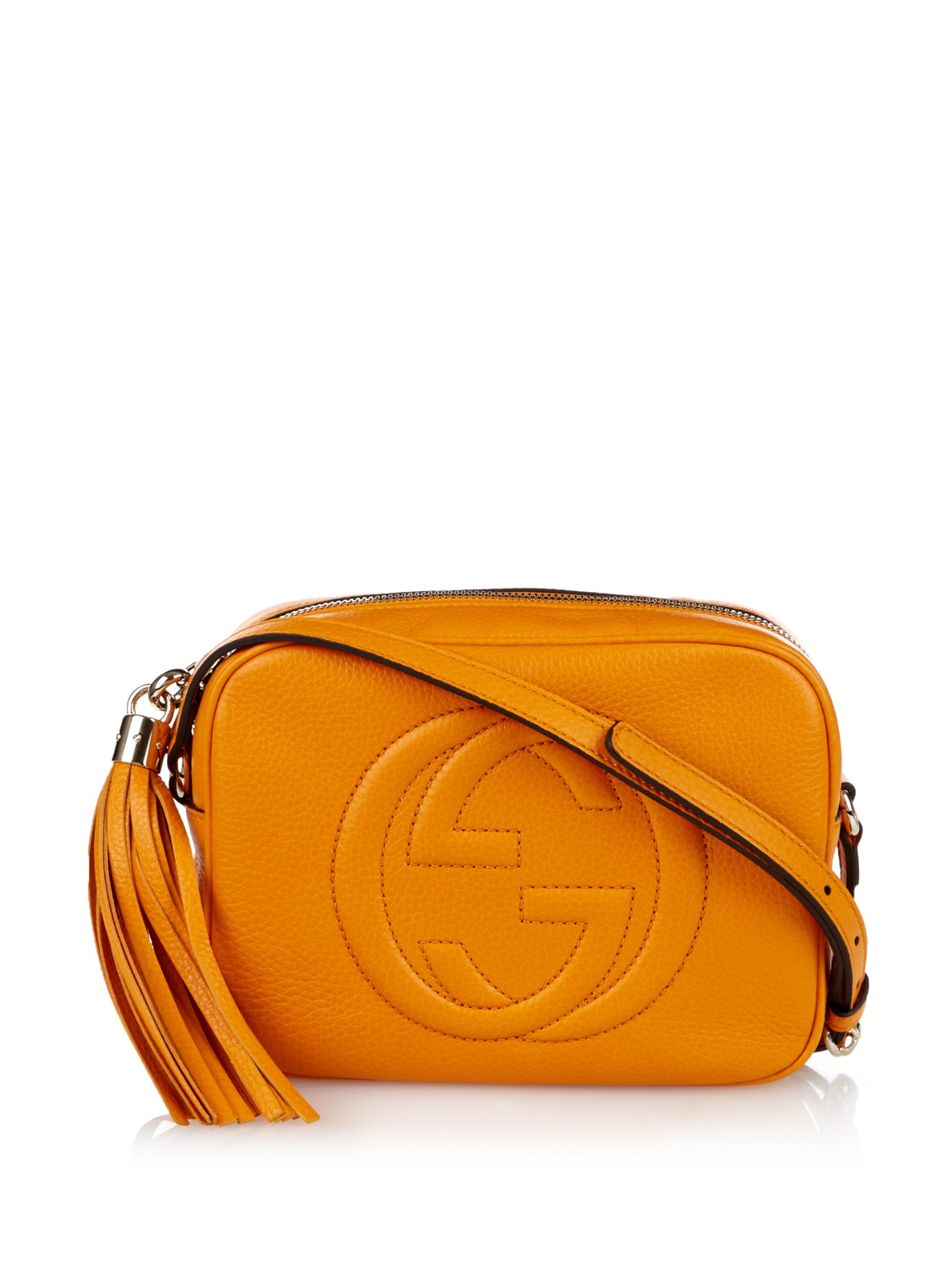 Lyst - Gucci Soho Grained-leather Cross-body Bag in Yellow