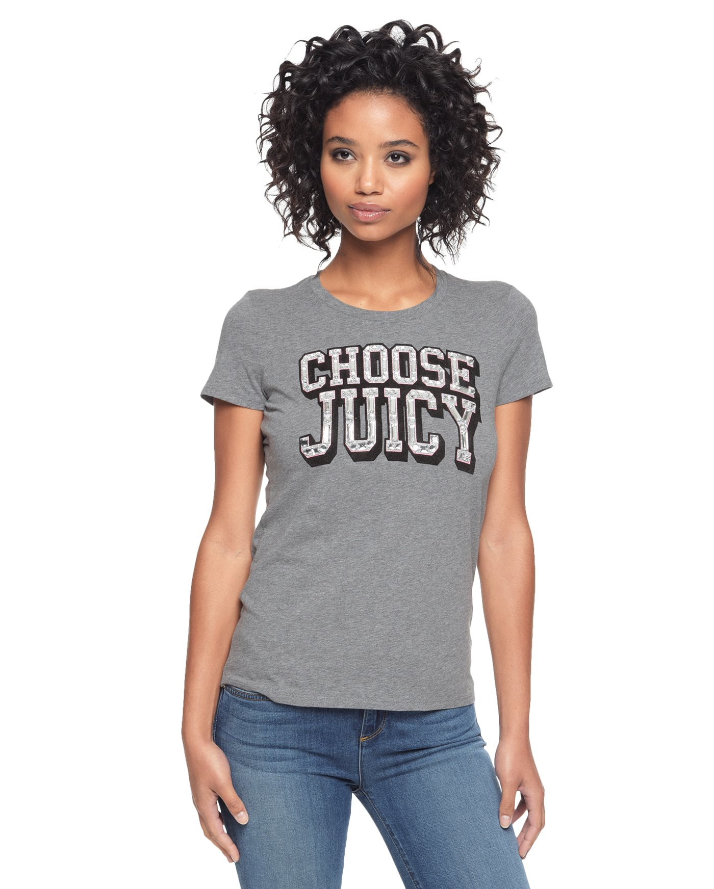 Juicy Couture Gray Logo Choose Juicy Tee Lyst