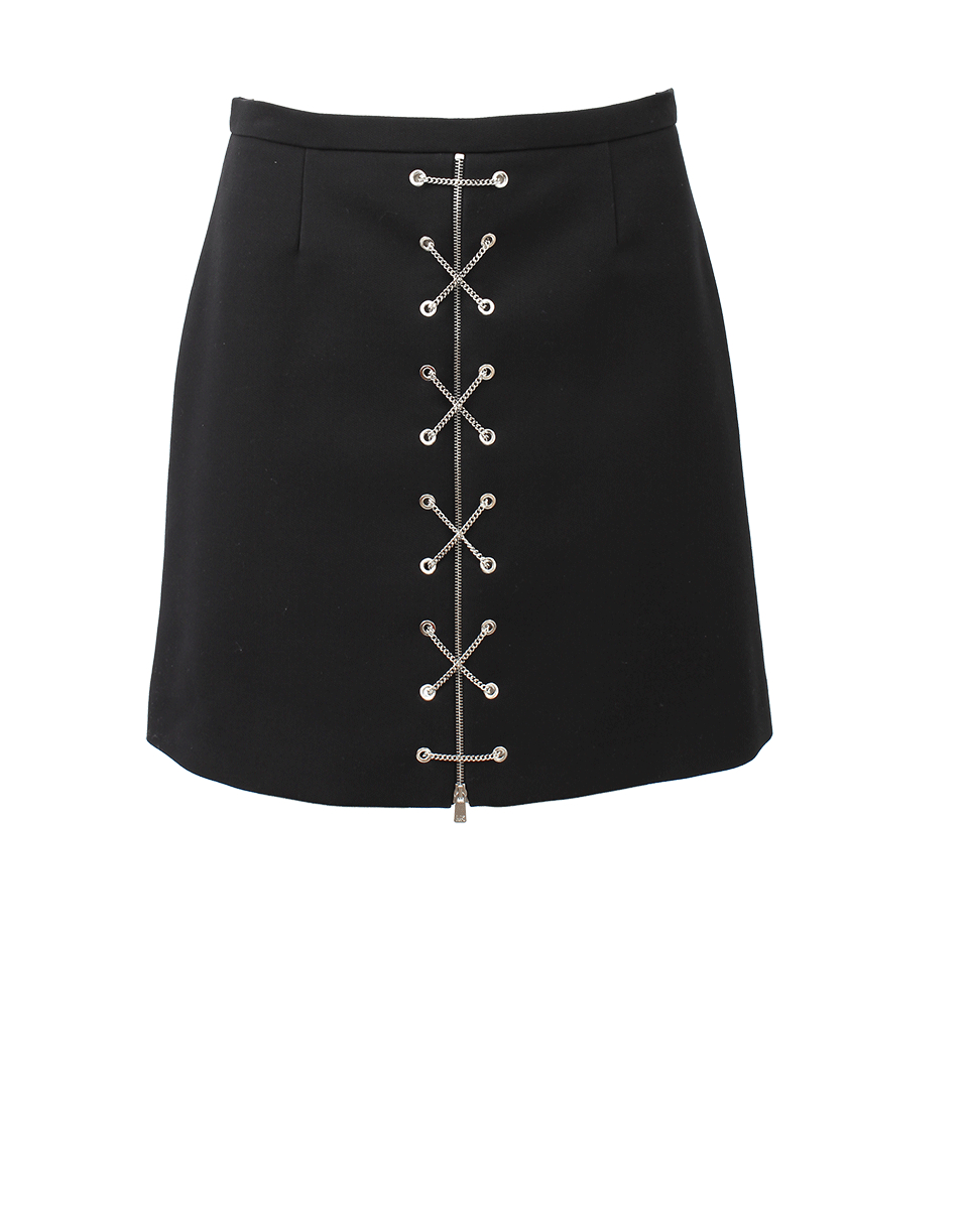 Lyst - Michael Kors Chain Front Mini Skirt in Black