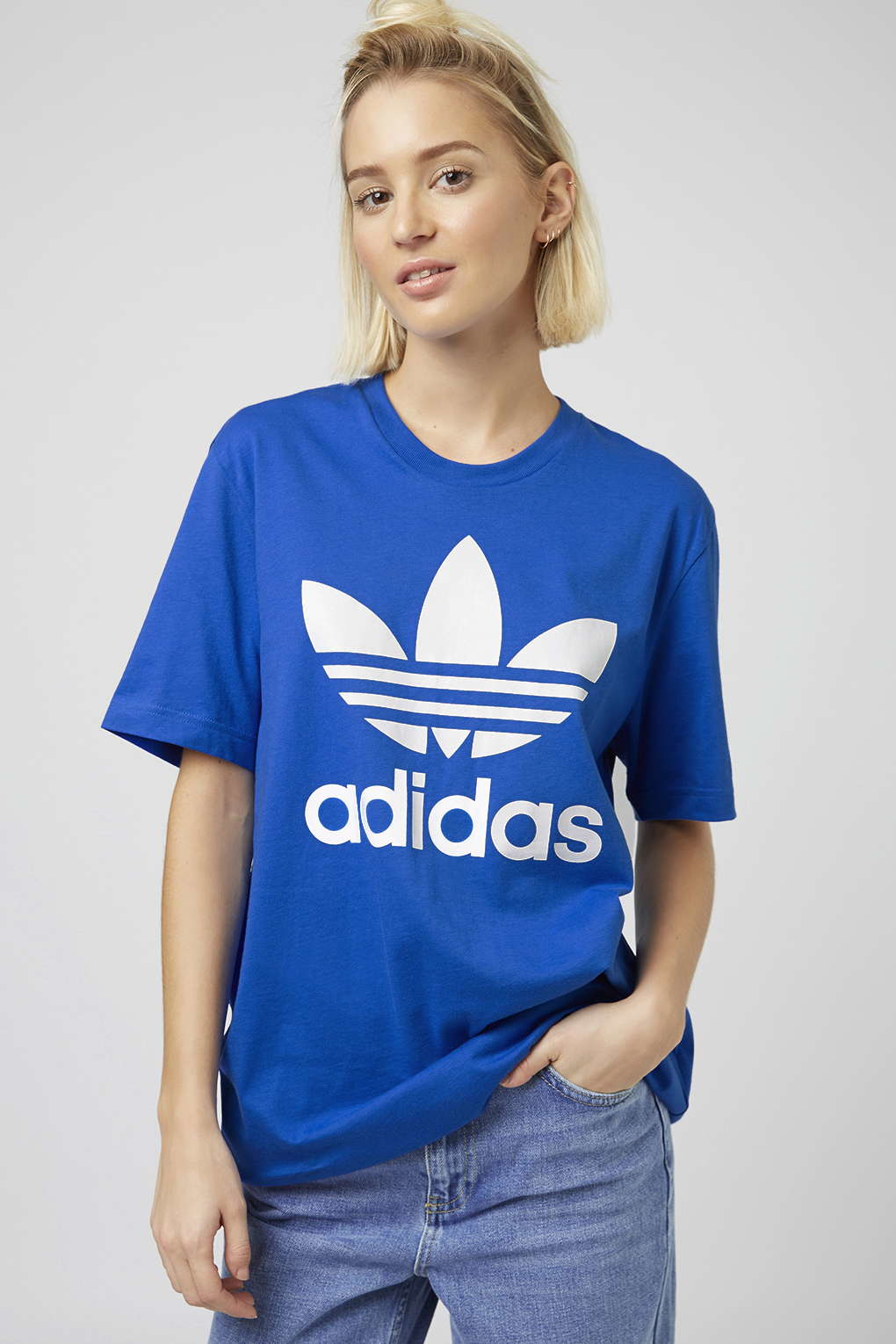 Adidas Originals Trefoil Tee Lyst Topshop en azul Adidas Originals Trefoil Tee Lyst Topshop en azul