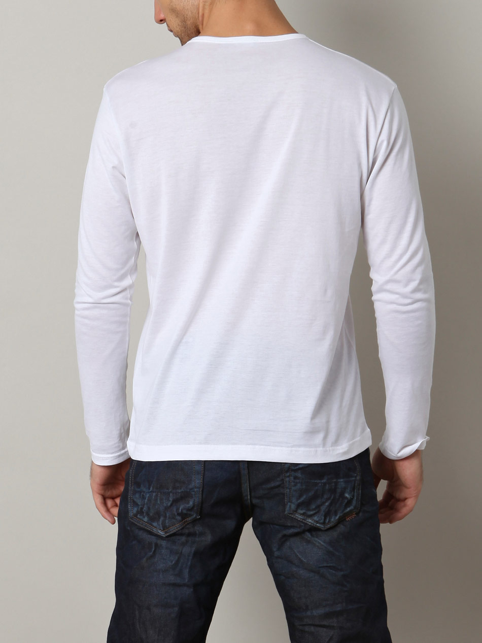 Lyst - Sunspel Long Sleeve Crew-Neck T-Shirt in White for Men