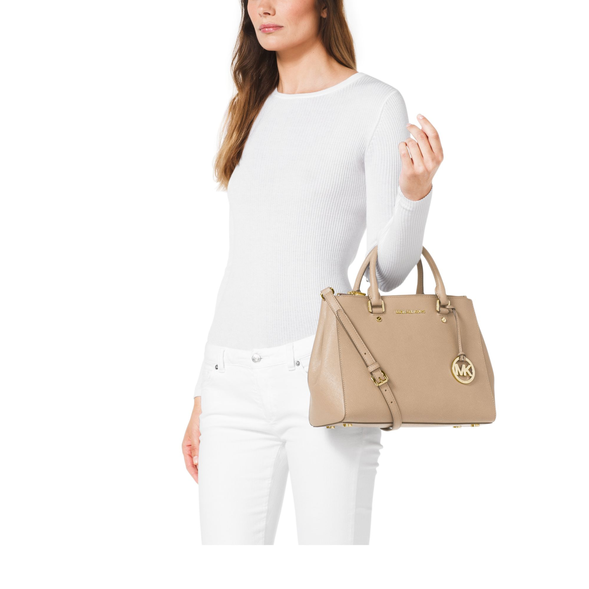 michael kors selma medium satchel khaki women bags - Marwood ...