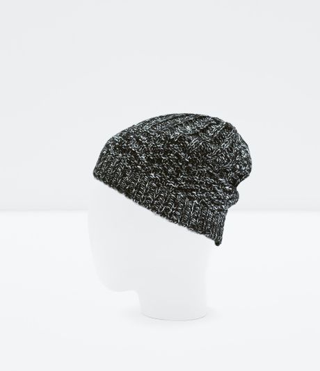 in zara Zara  Lyst for Men  Double beanie hats  Knit Beanie Black