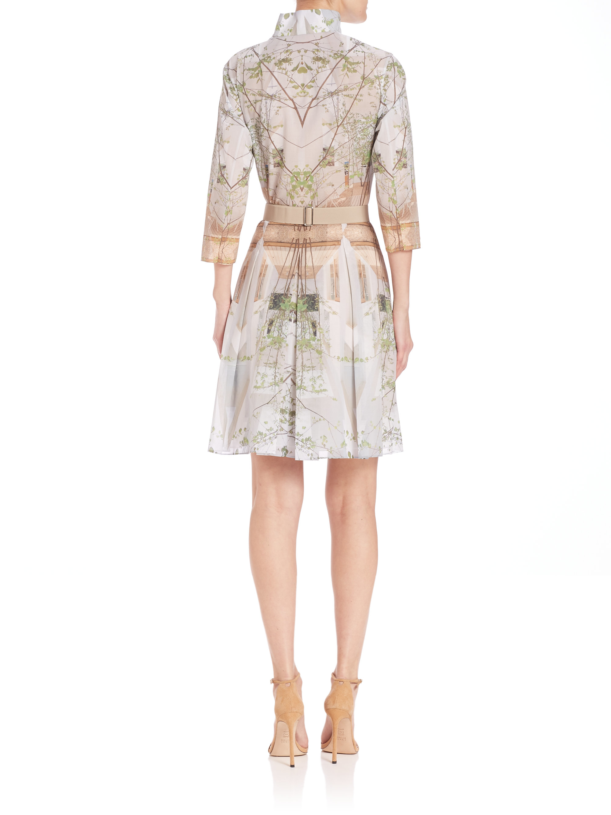 akris house n print cotton voile dress lyst akris house n print cotton voile dress lyst