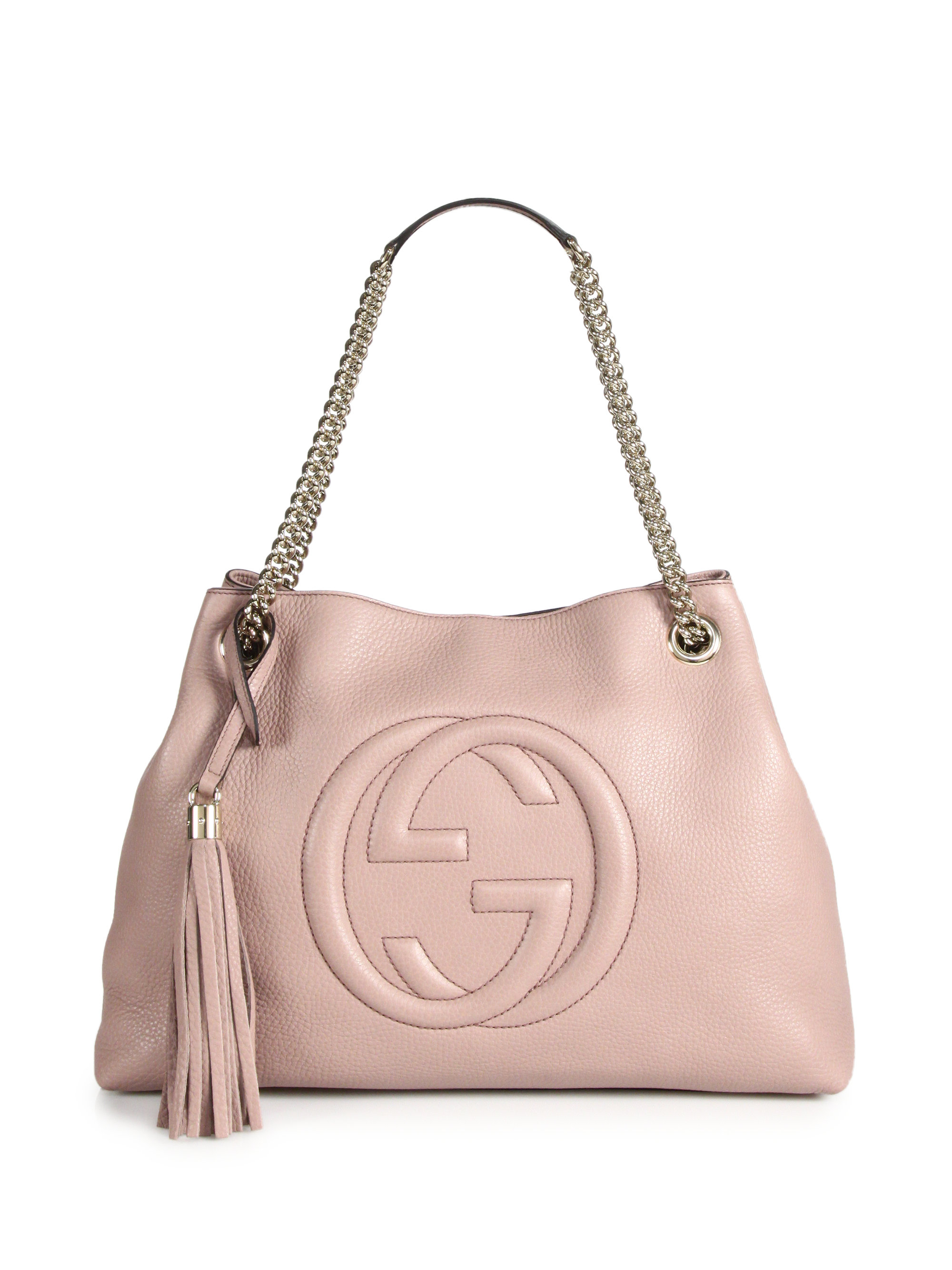 Gucci Soho Medium Leather Shoulder Bag in Pink | Lyst