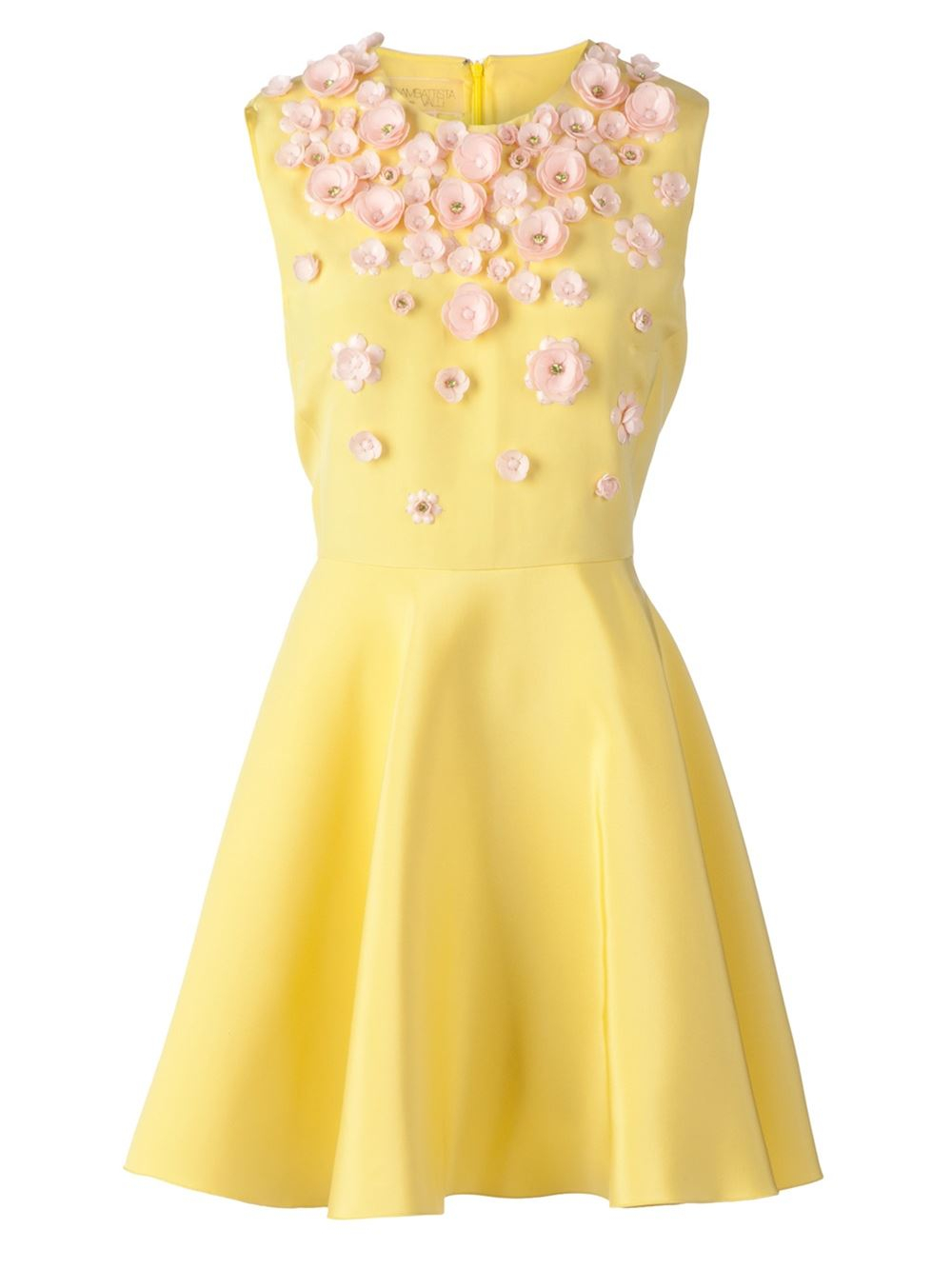 Lyst Giambattista Valli Flower Appliqué Dress in Yellow