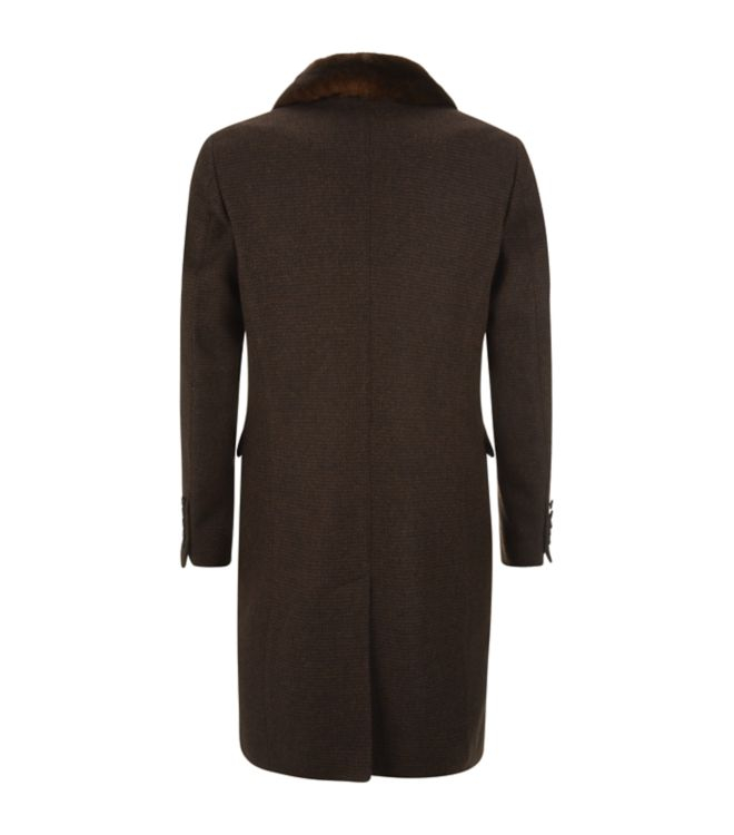 Burberry london Winterfield Fur Collar Coat in Brown for Men | Lyst