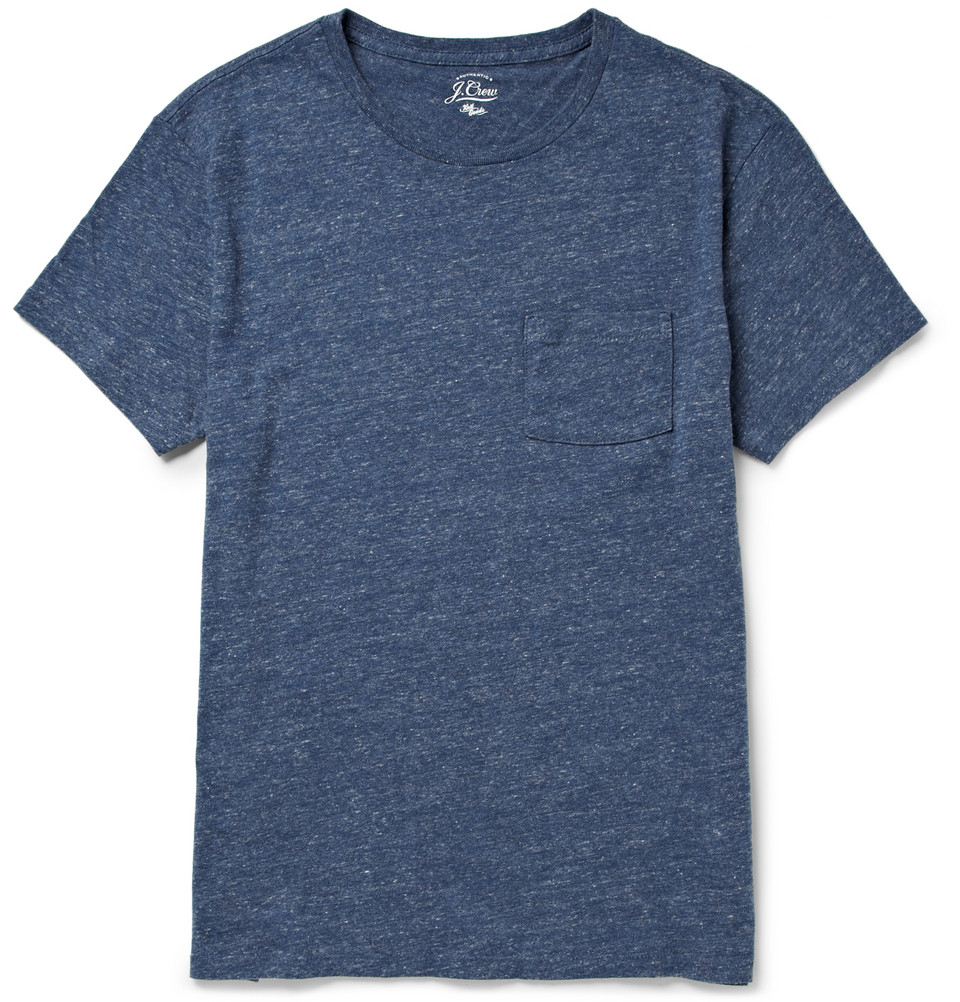 J.crew Pocket-Front Slim-Fit Slub Cotton-Jersey T-Shirt in Blue for Men ...