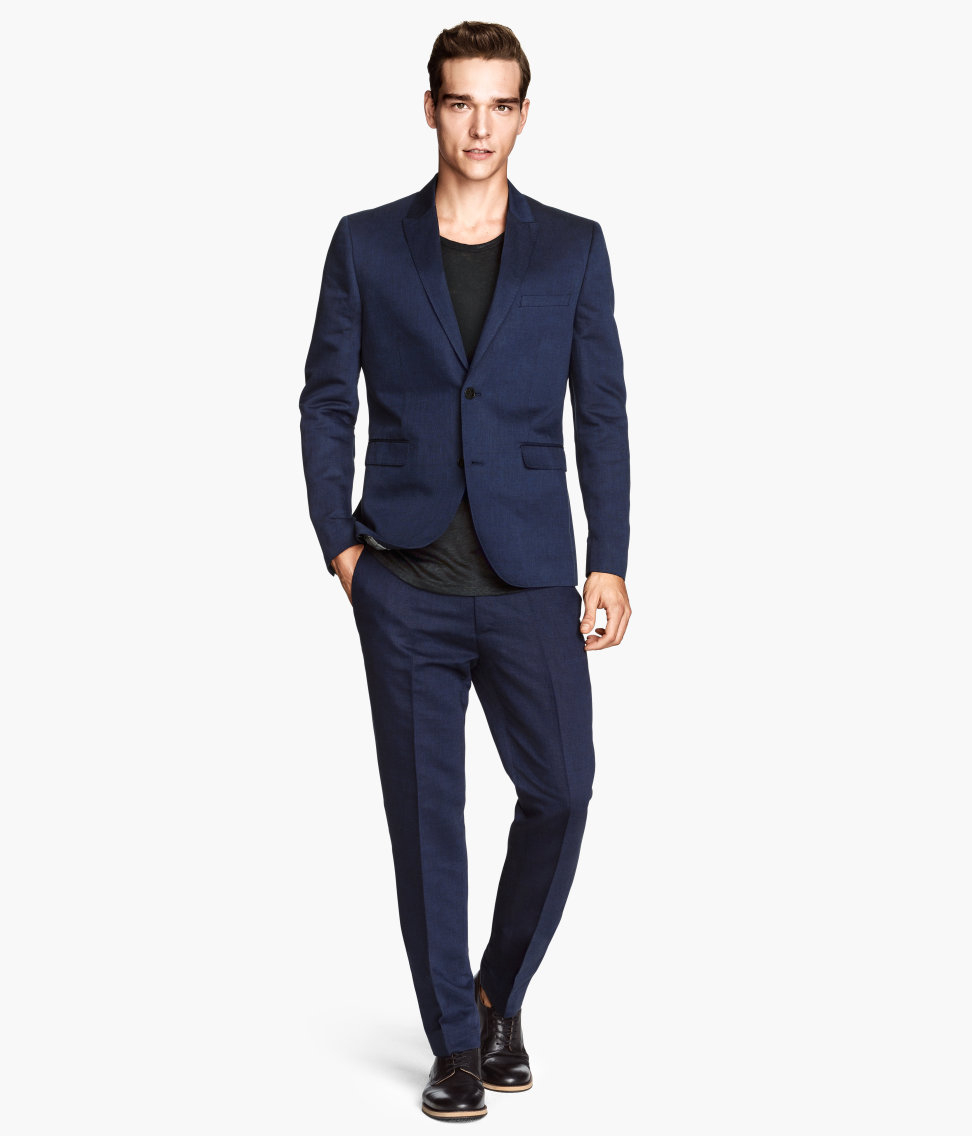 H&m Suit Trousers in A Linen Mix in Blue for Men | Lyst